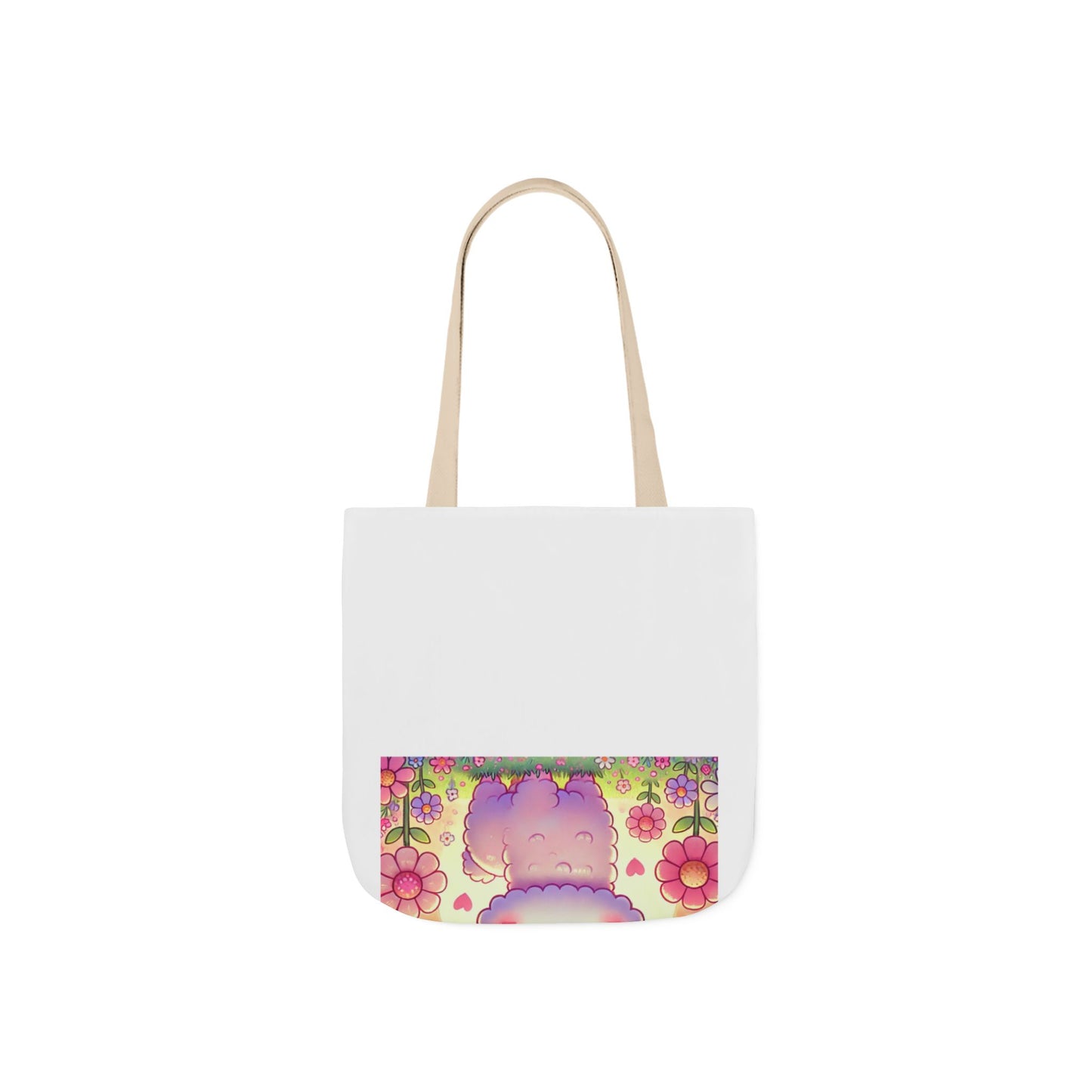 Pastel Floral Alpaca Garden Kawaii Canvas Tote Bag