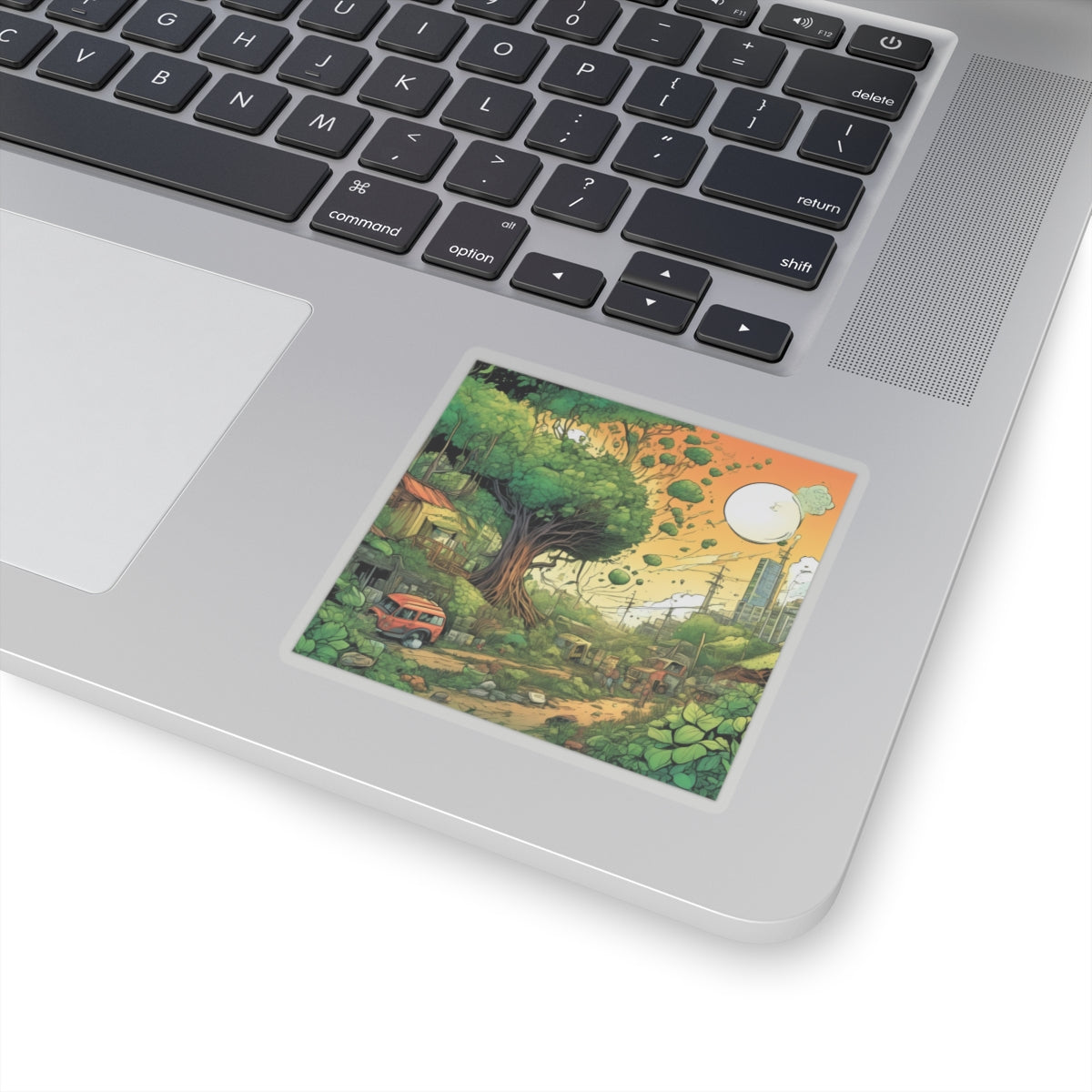 Cottage Road Landscape Nature Gift Art Sticker