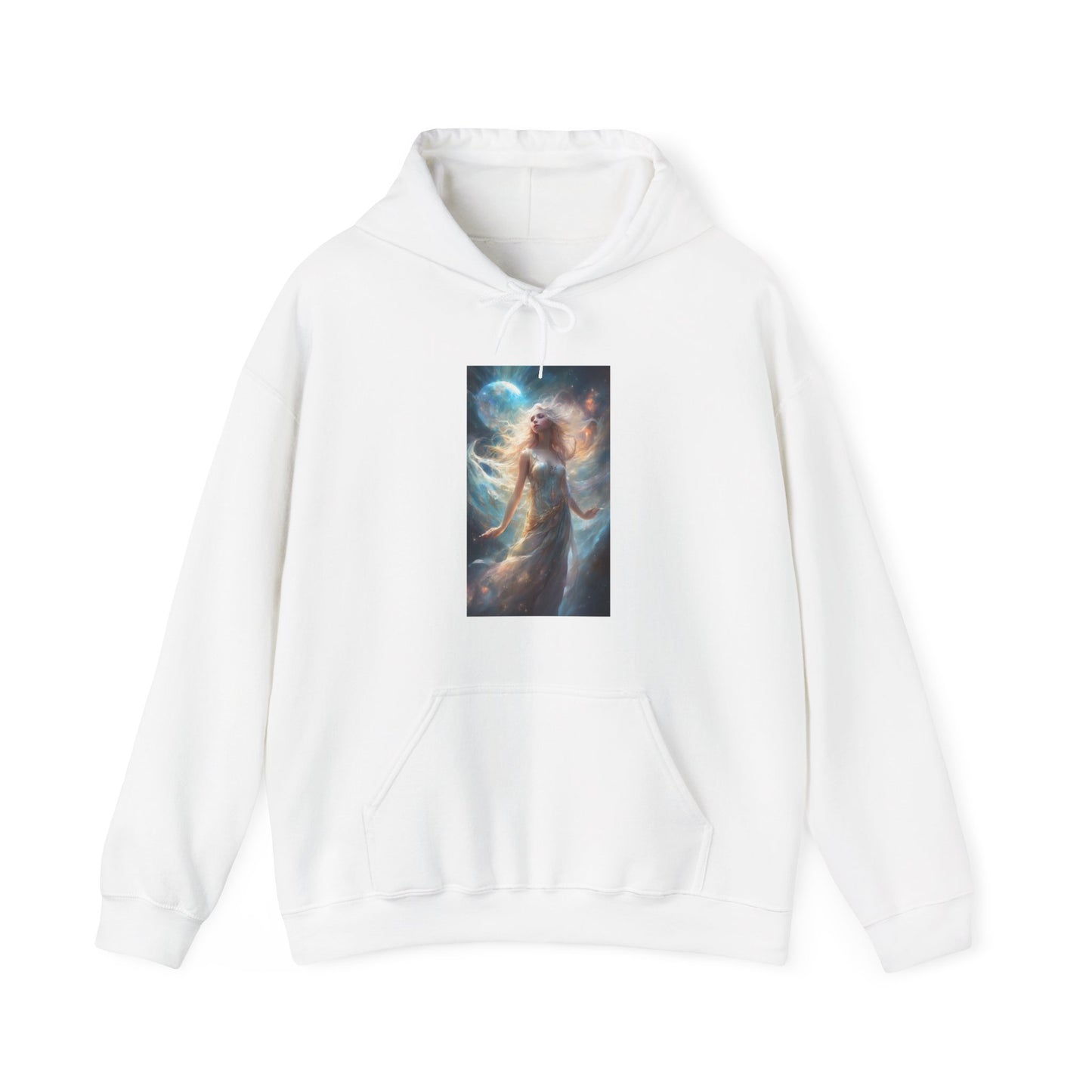 Moonlit Celestial Maiden Fantasy Portrait Hoodie