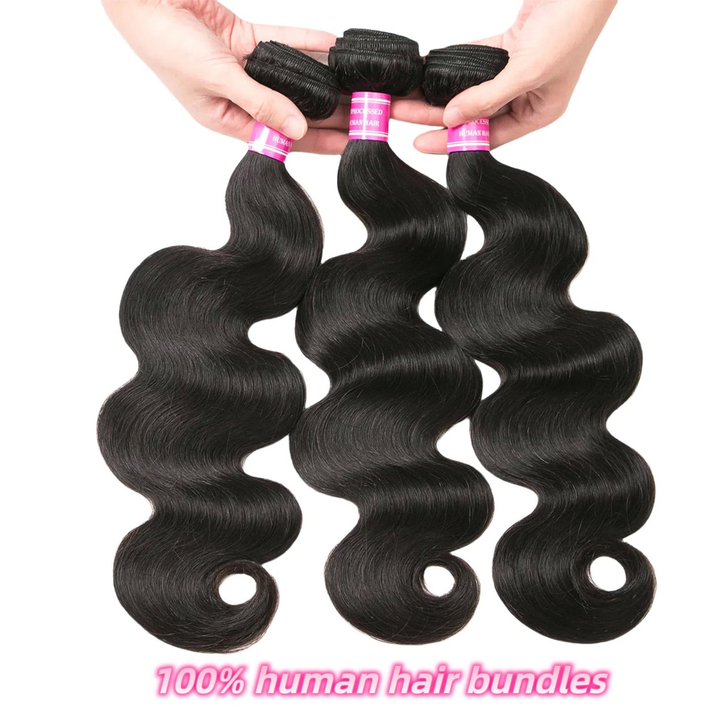 Body Wave Bundles Human Hair 12A Human Hair Bundles 100% Unprocessed Brazilian Virgin Hair Bundle Deals Quick Weave 3 Bundle Real Human Hair Natural Black Hair Extensions For Woman 18 20 22 Inch