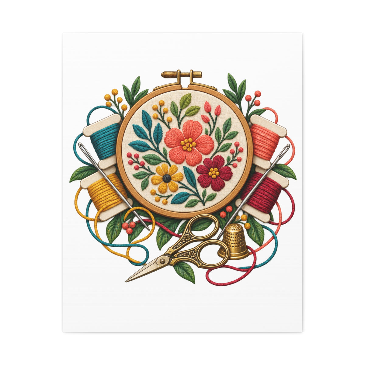 Botanical Embroidery Workshop Canvas