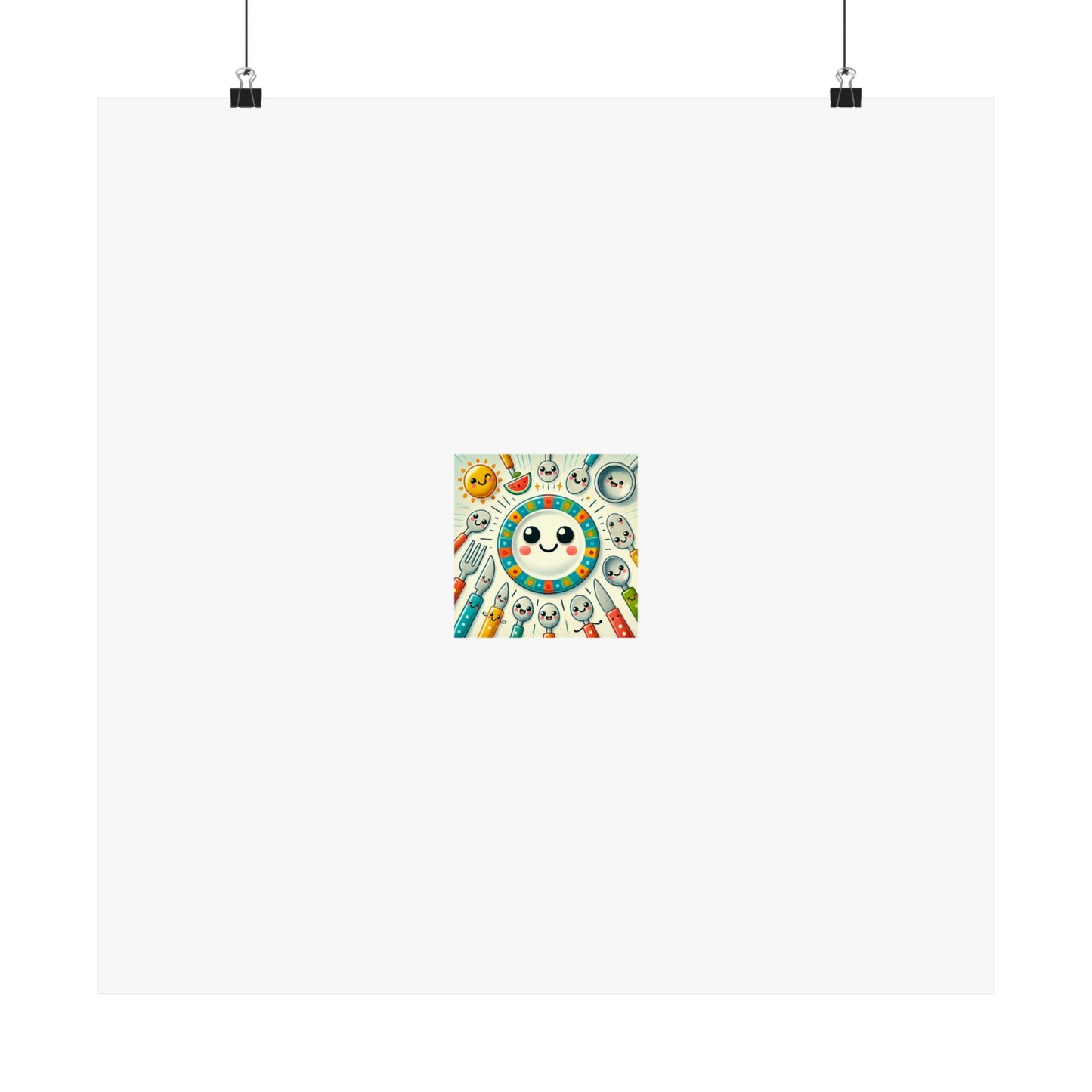 Happy Little Kitchen Club Kawaii Food Poster Kitchen Wall Art Decor