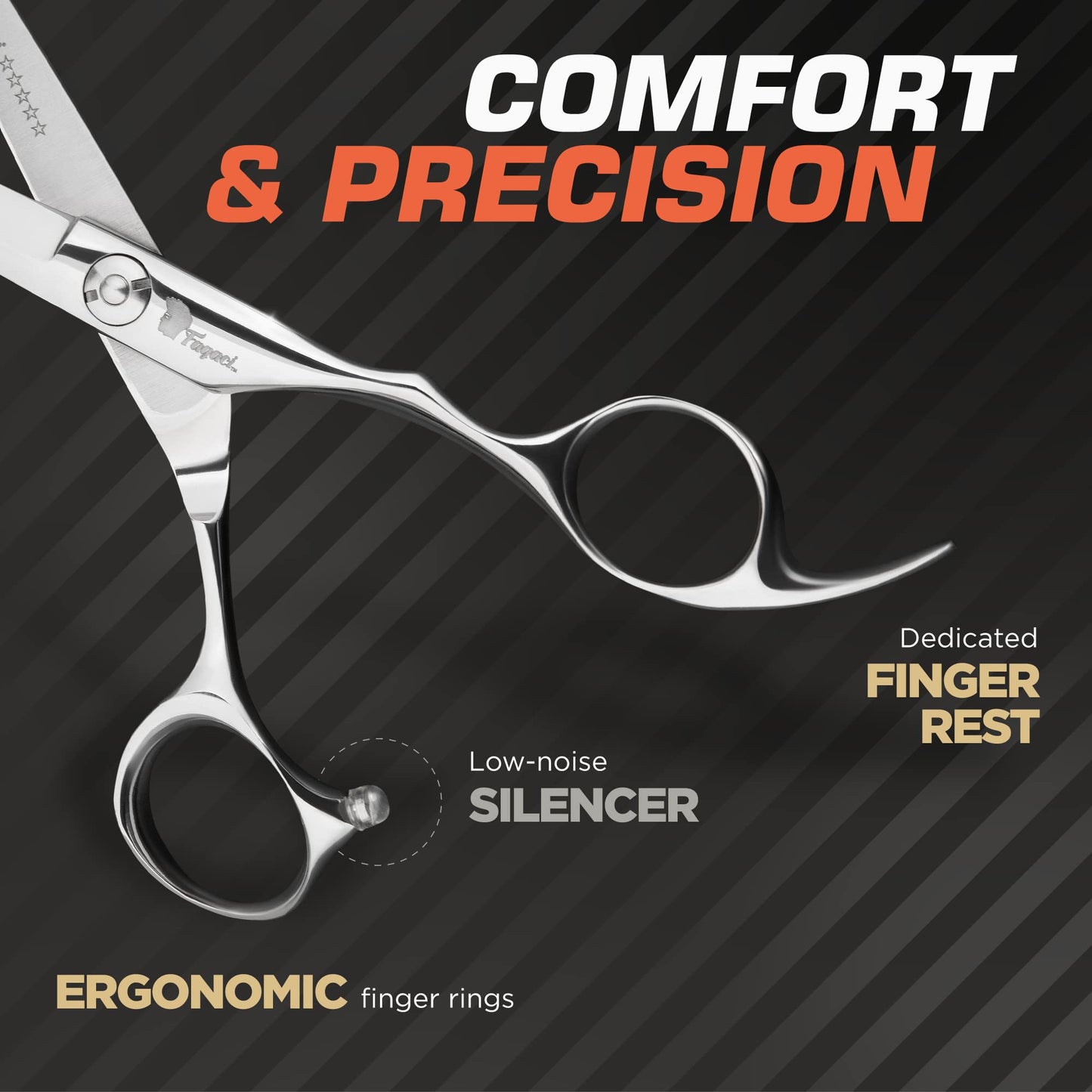 Fagaci Professional Hair Scissors 6” Extremely Sharp Blades, Fine Cutting Blades, Hair Cutting Scissors Professional, Hair Shears, Barber Scissors Set for Men and Women, Haircut Scissors Hair Kit