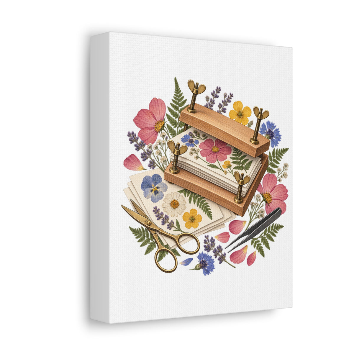 Botanical Flower Press Workshop Canvas