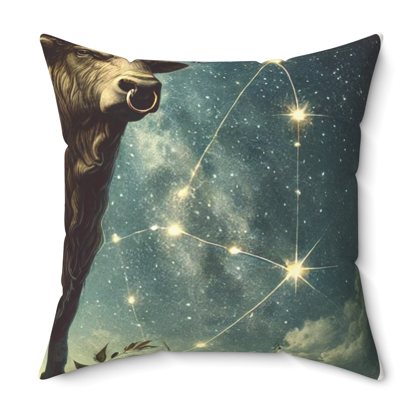 Taurus Bull Constellation Celestial Decorative Pillow