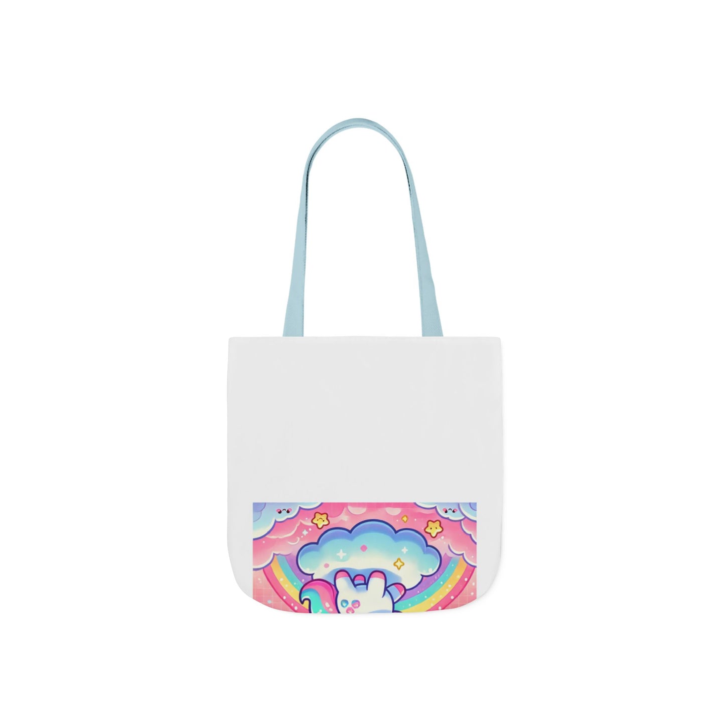 Pastel Rainbow Unicorn Cloud Kawaii Canvas Tote Bag