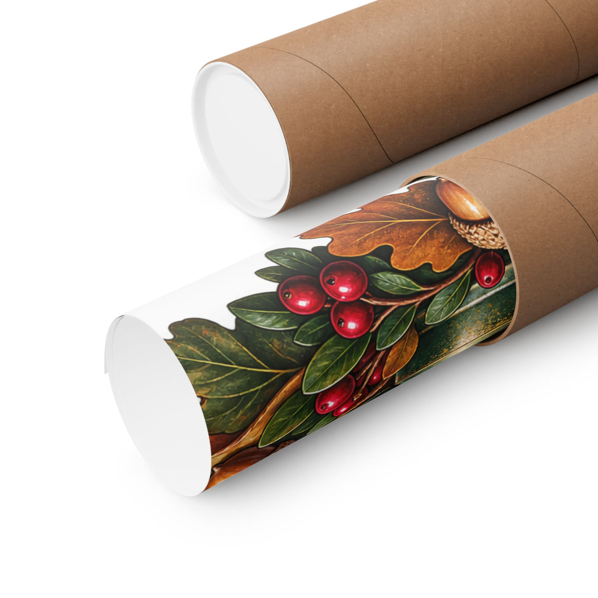 Autumn Oak Lantern and Acorns Poster