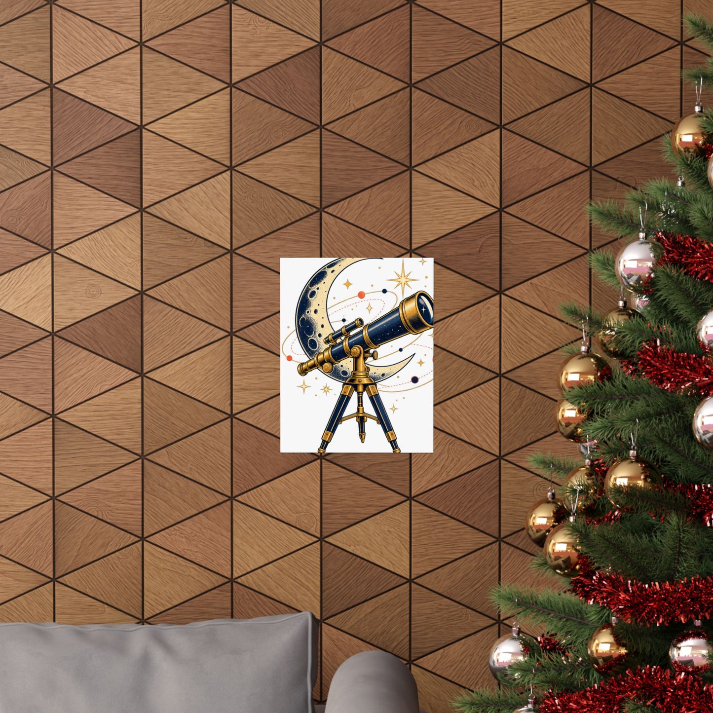 Vintage Telescope Celestial Astronomy Poster