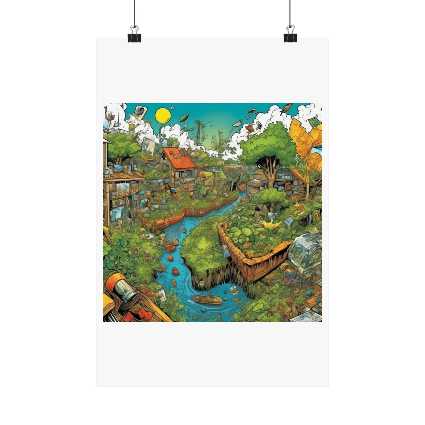 Whimsical Garden Stream Nature Gift Art Poster