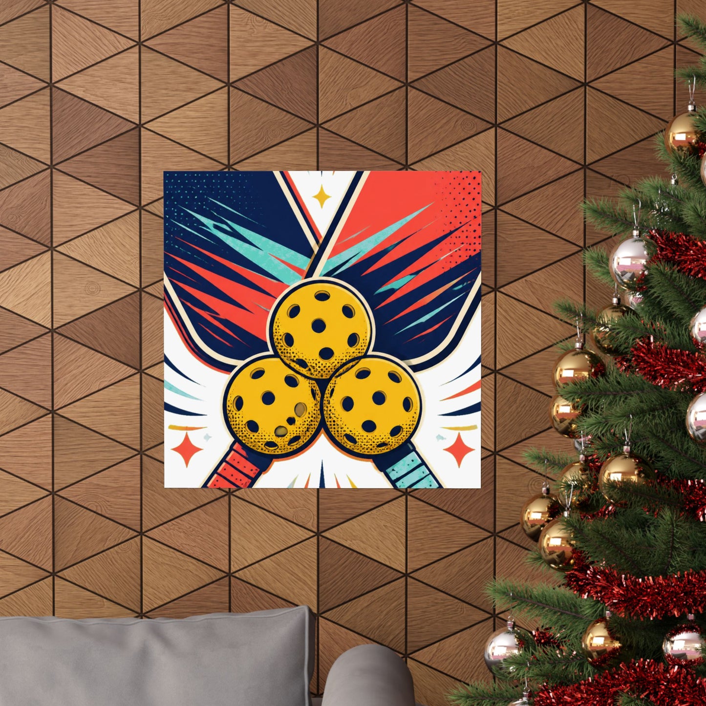 Retro Pickleball Paddles Recreational Sports Art Poster