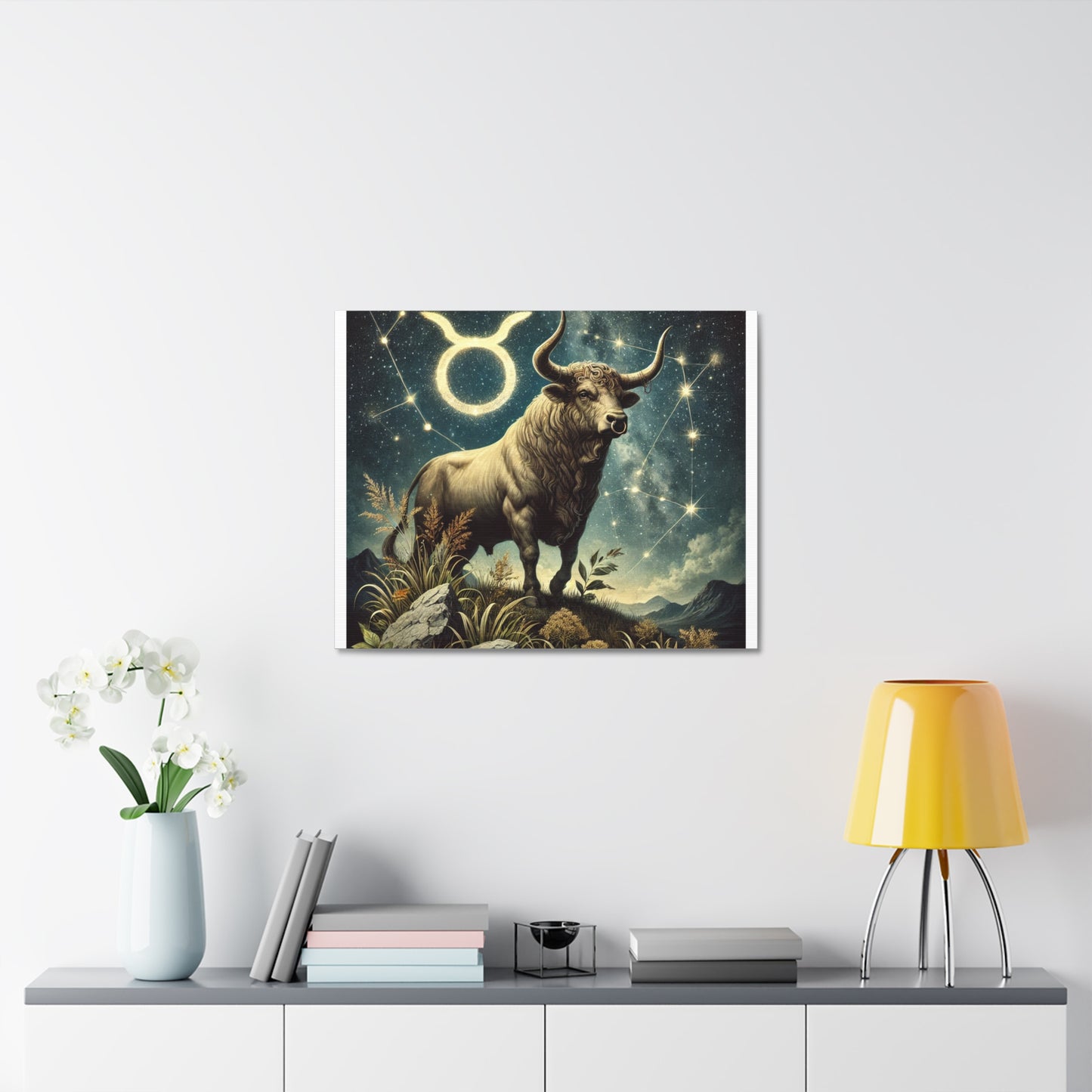 Taurus Bull Constellation Celestial Canvas Wall Art