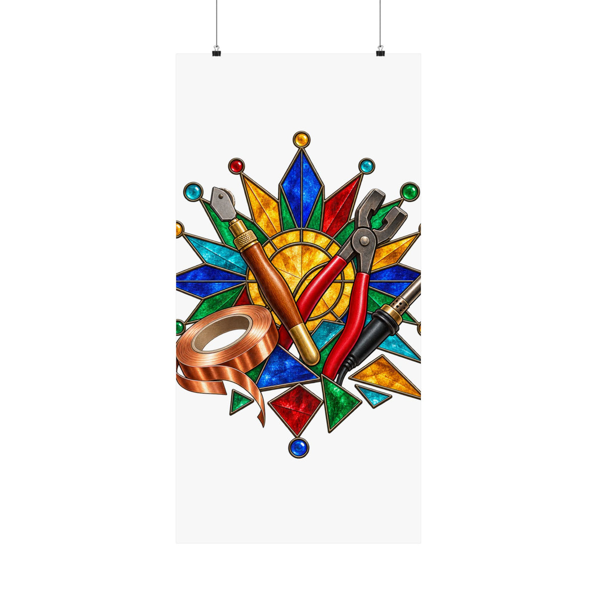 Stained Glass Workshop Tools Poster
