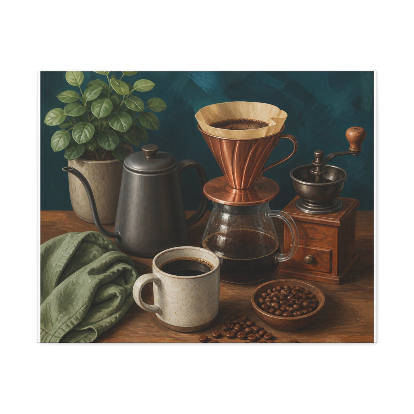 Warm Home Coffee Brewing Art Canvas Art