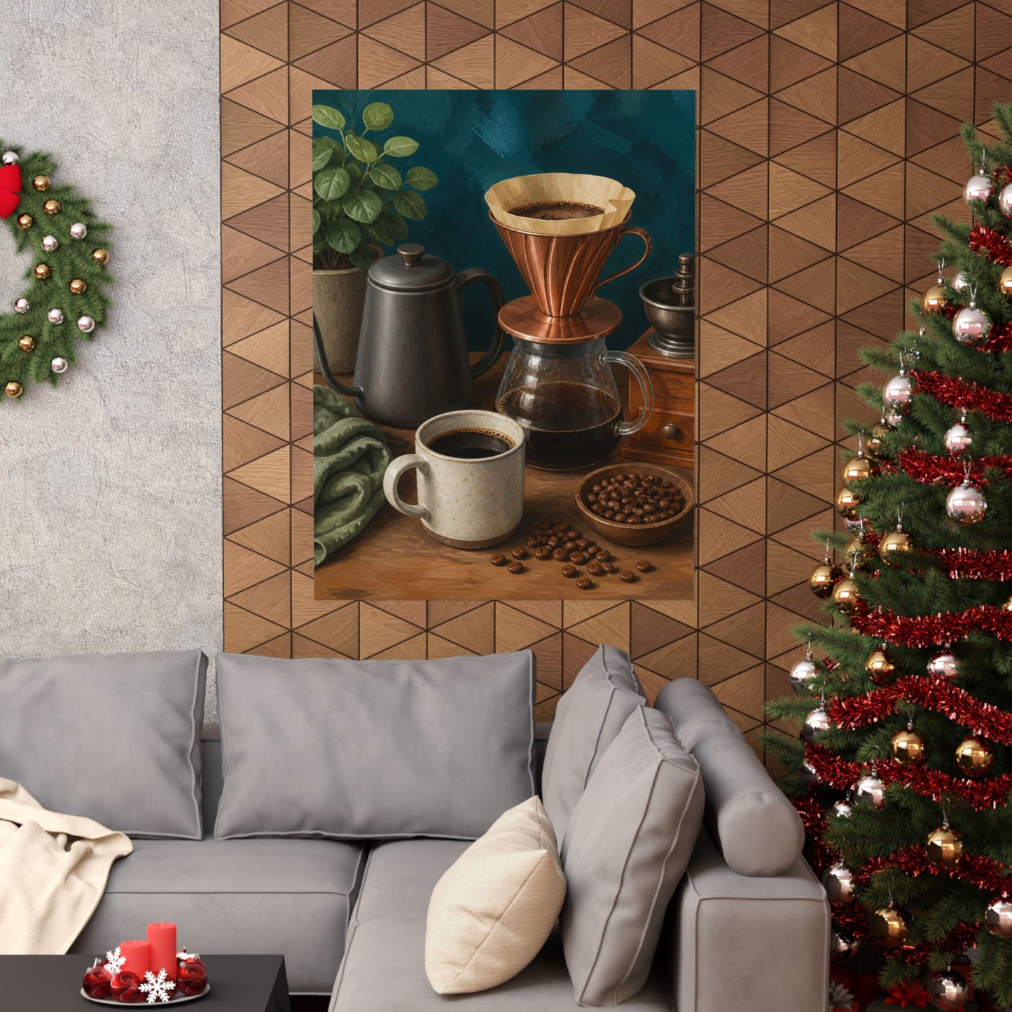 Warm Home Coffee Brewing Art Poster