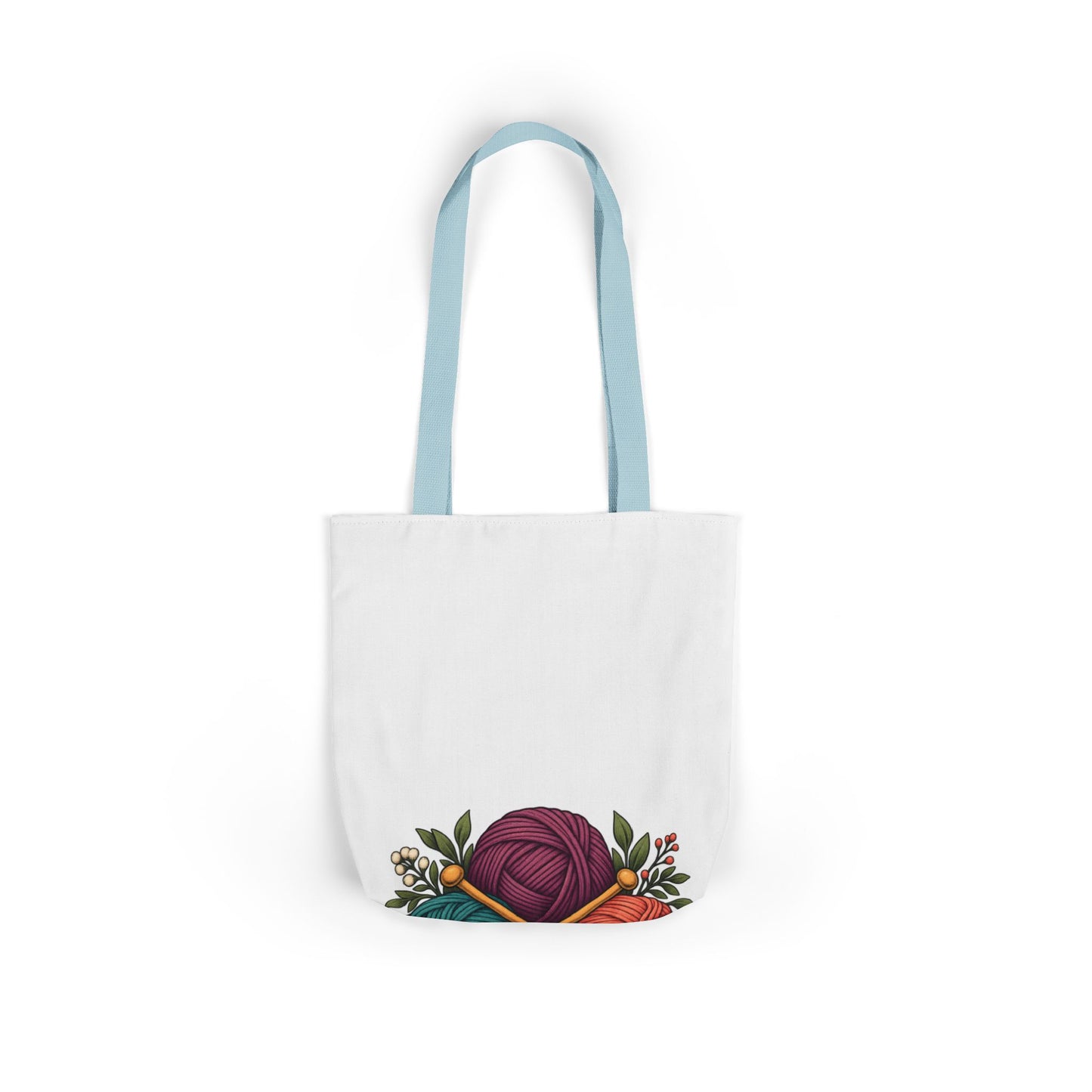 Retro Yarn and Knitting Botanical Art Tote Bag