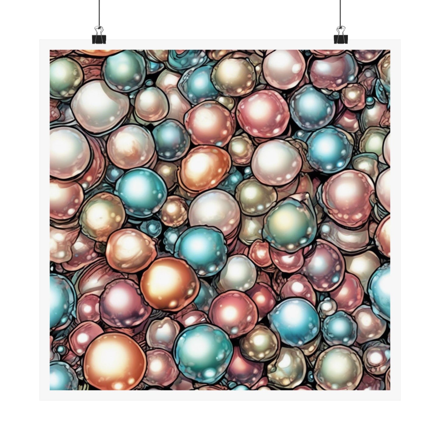 Rainbow Pearl Marble Abstract Gift Art Poster