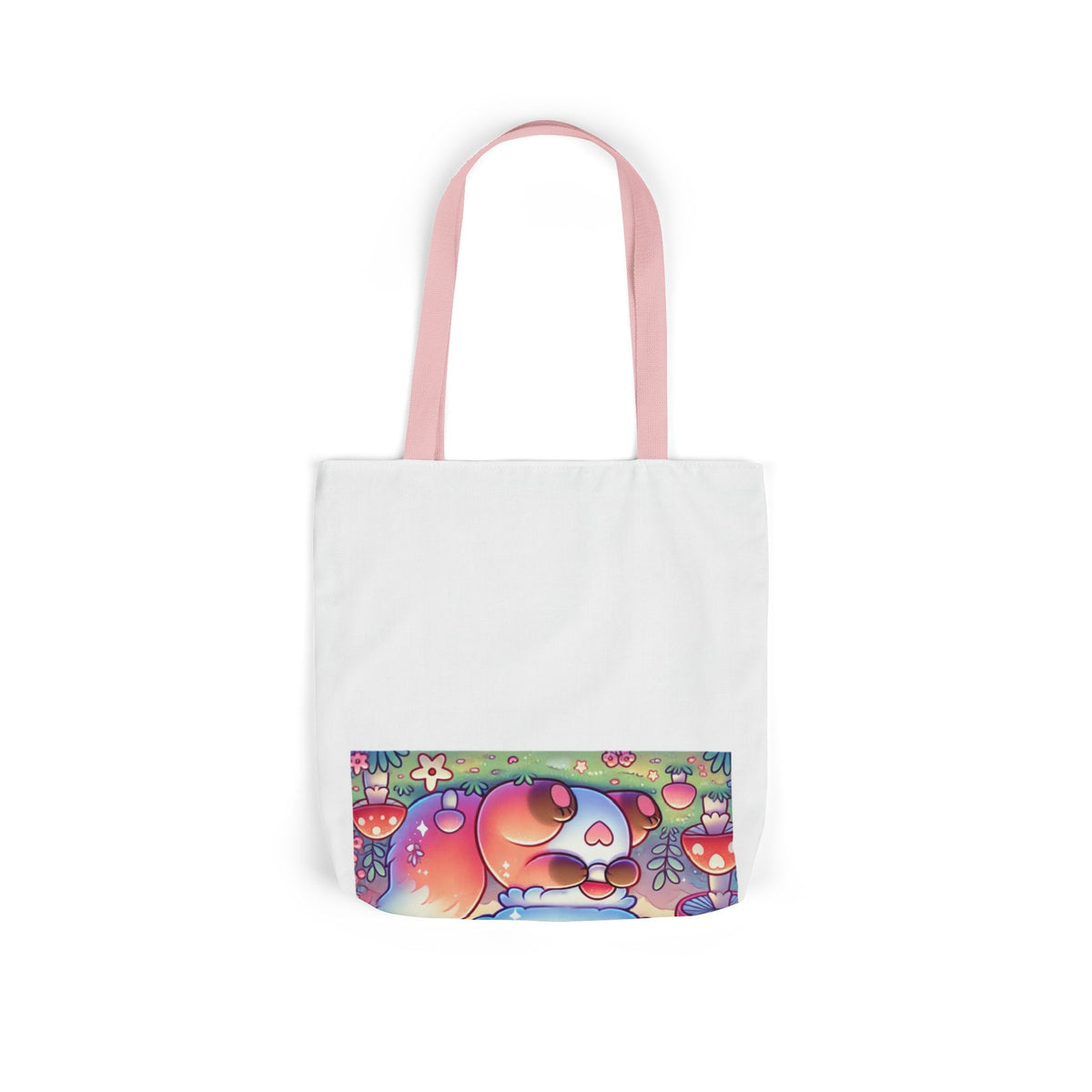 Pastel Woodland Fox Mushroom Kawaii Canvas Tote Bag