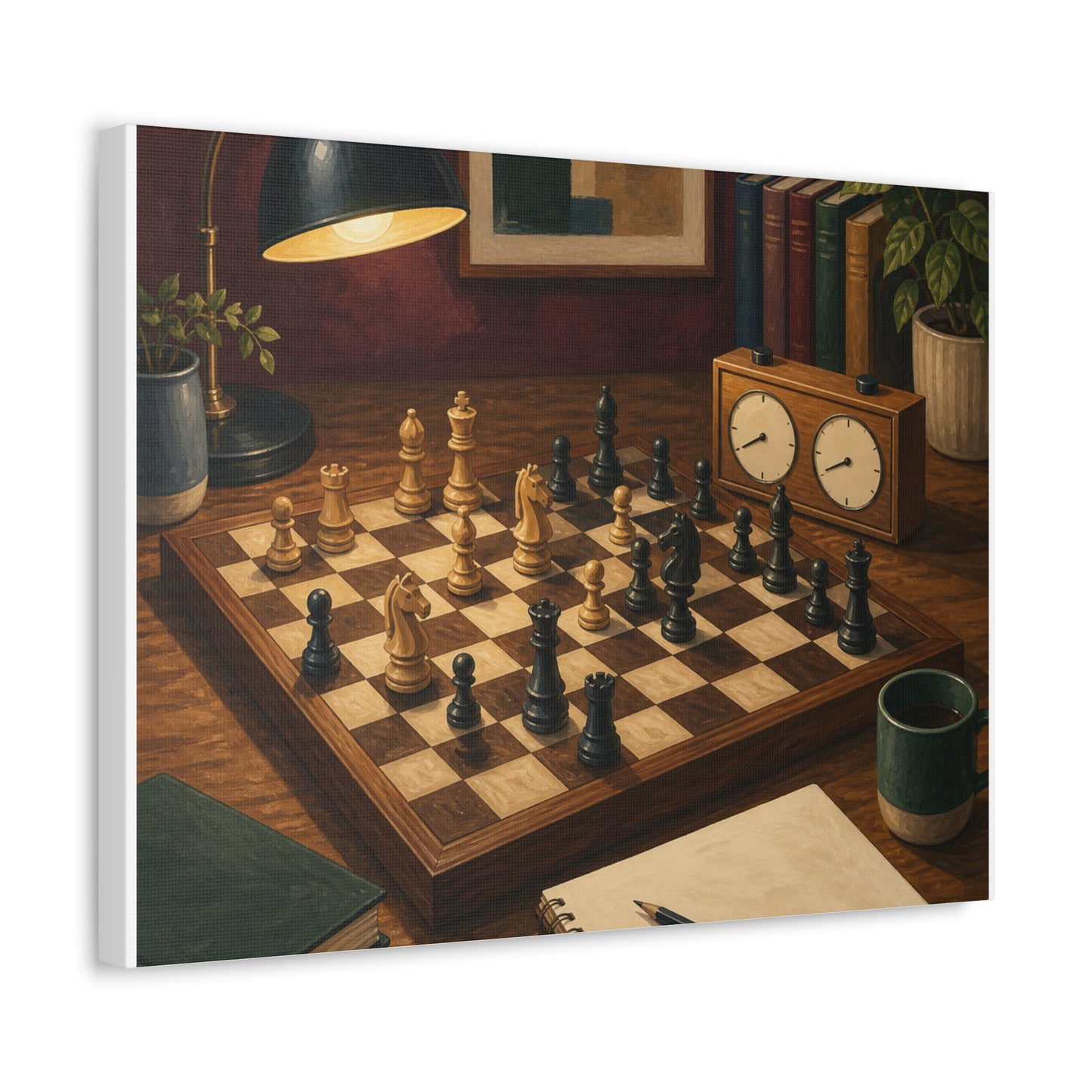 Cozy Chess Strategy Game Hobby Canvas Art