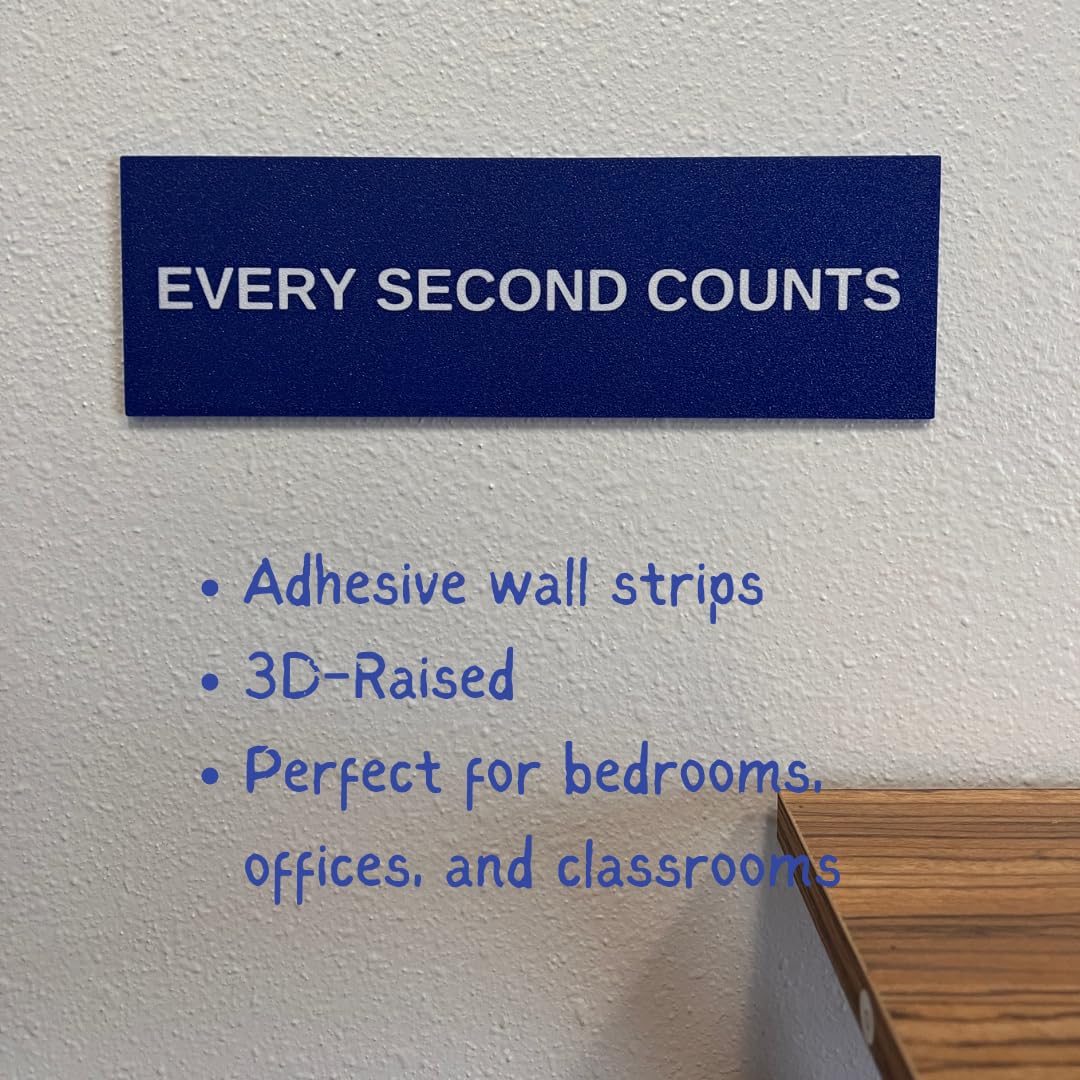 Every Second Counts Wall Sign | Inspiring Kitchen Decor | 9.25" x 3" | Made in USA