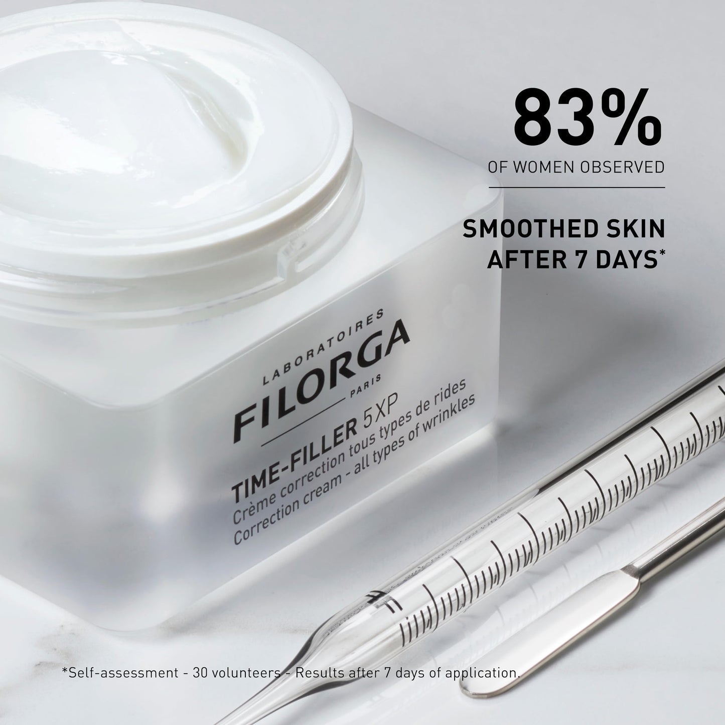 Filorga Time-Filler 5-XP Wrinkle Correction Moisturizing Skin Cream, Enhanced Anti Aging Formula to Reduce and Repair Face, Eye, and Neck Wrinkles and Fine Lines, 1.69 fl oz