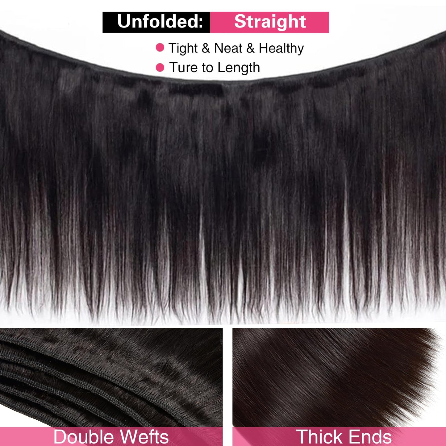 10A Straight Bundles Human Hair 20 22 24 Inch Unprocessed Brazilian Virgin Hair Bundles Straight Hair 3 Bundles Weave Bundles Human Hair Extension