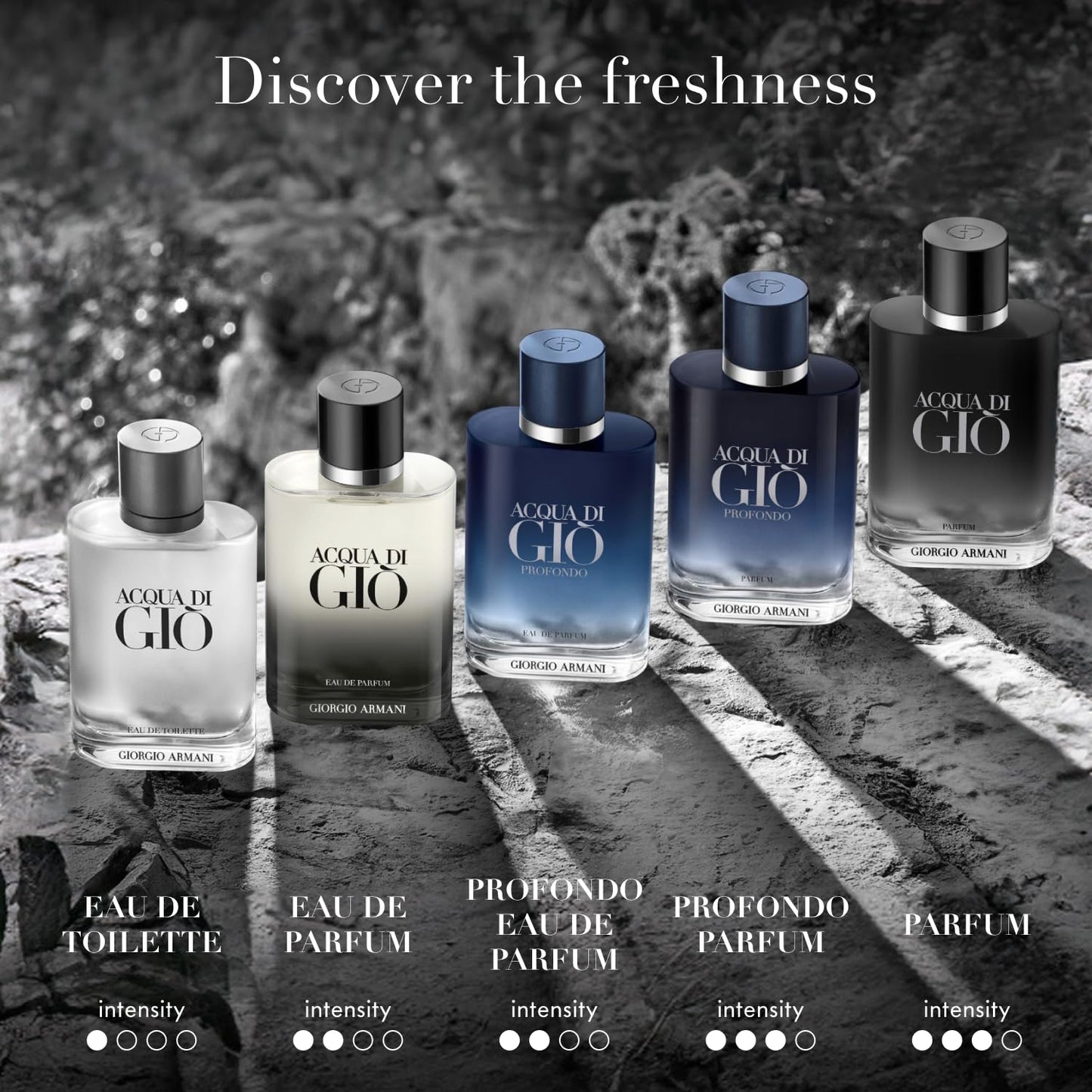 Armani Beauty – Acqua di Giò Profondo – Eau de Parfum – Cologne for Men – Fougère Aromatic & Ambery Men’s Fragrance – Bergamot, Everlasting essence, Cistus & Patchouli Not - 3.3 Fl Oz