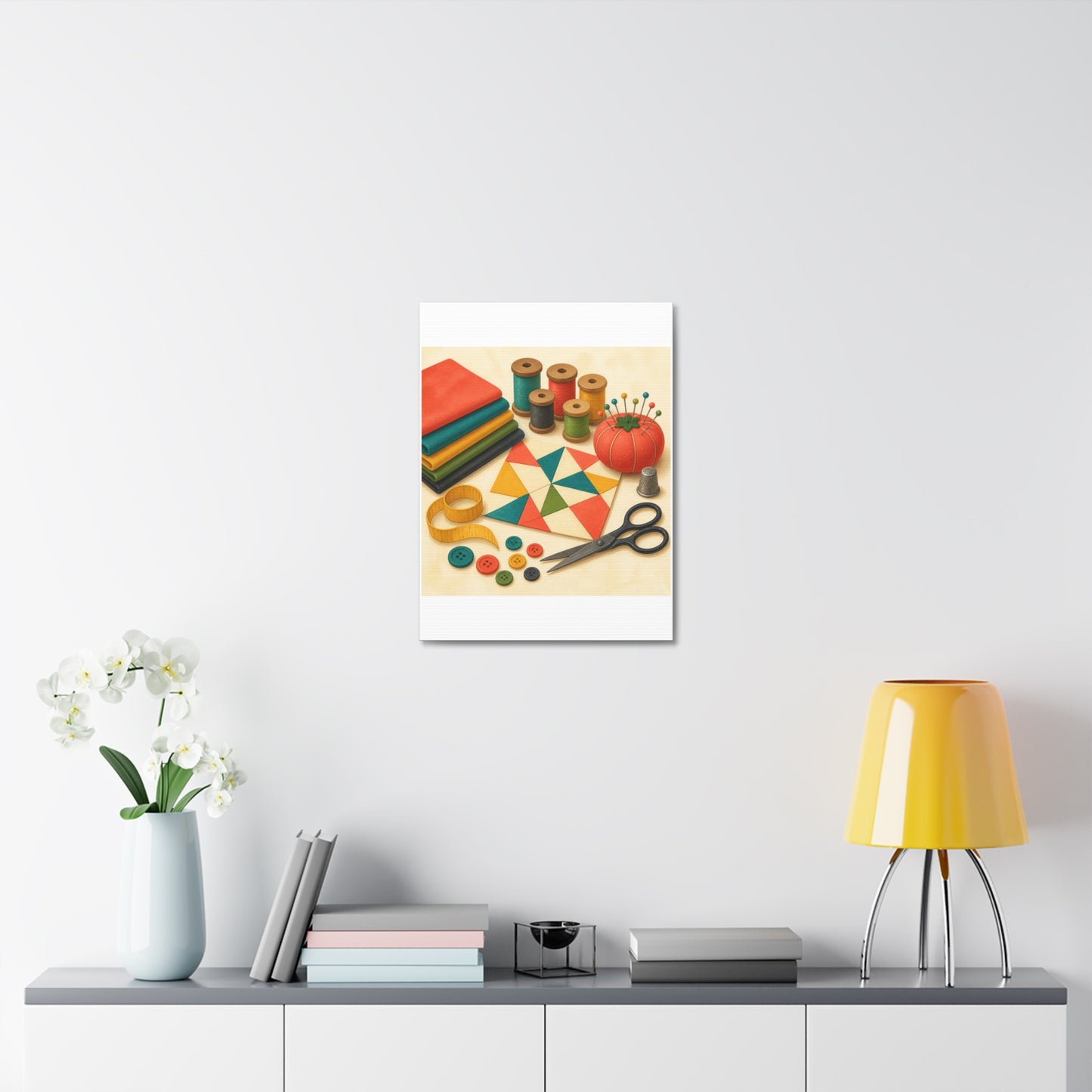 Colorful Sewing and Quilting Hobby Canvas Art