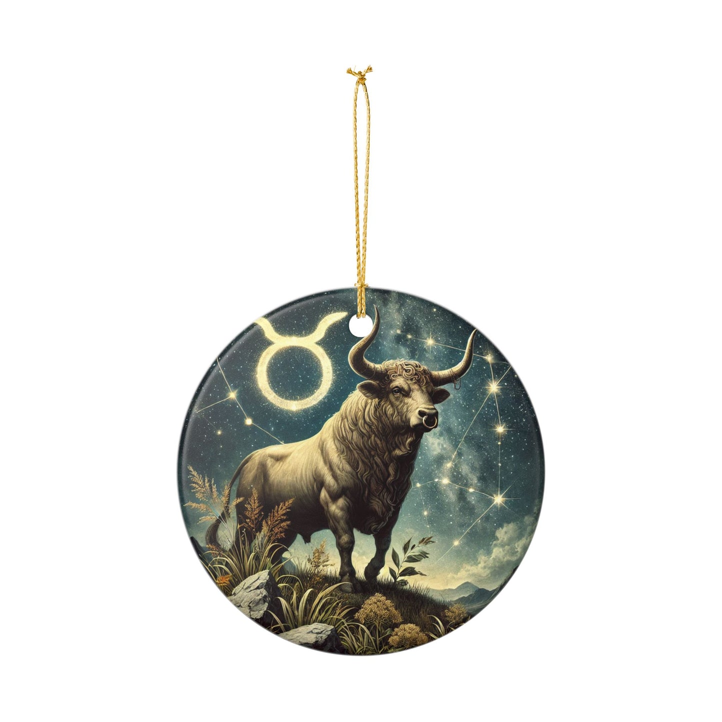 Taurus Zodiac Sign Christmas Ornament Elegant Holiday Decor with Taurus Symbol & Constellation - Perfect Astrology Gift Idea!