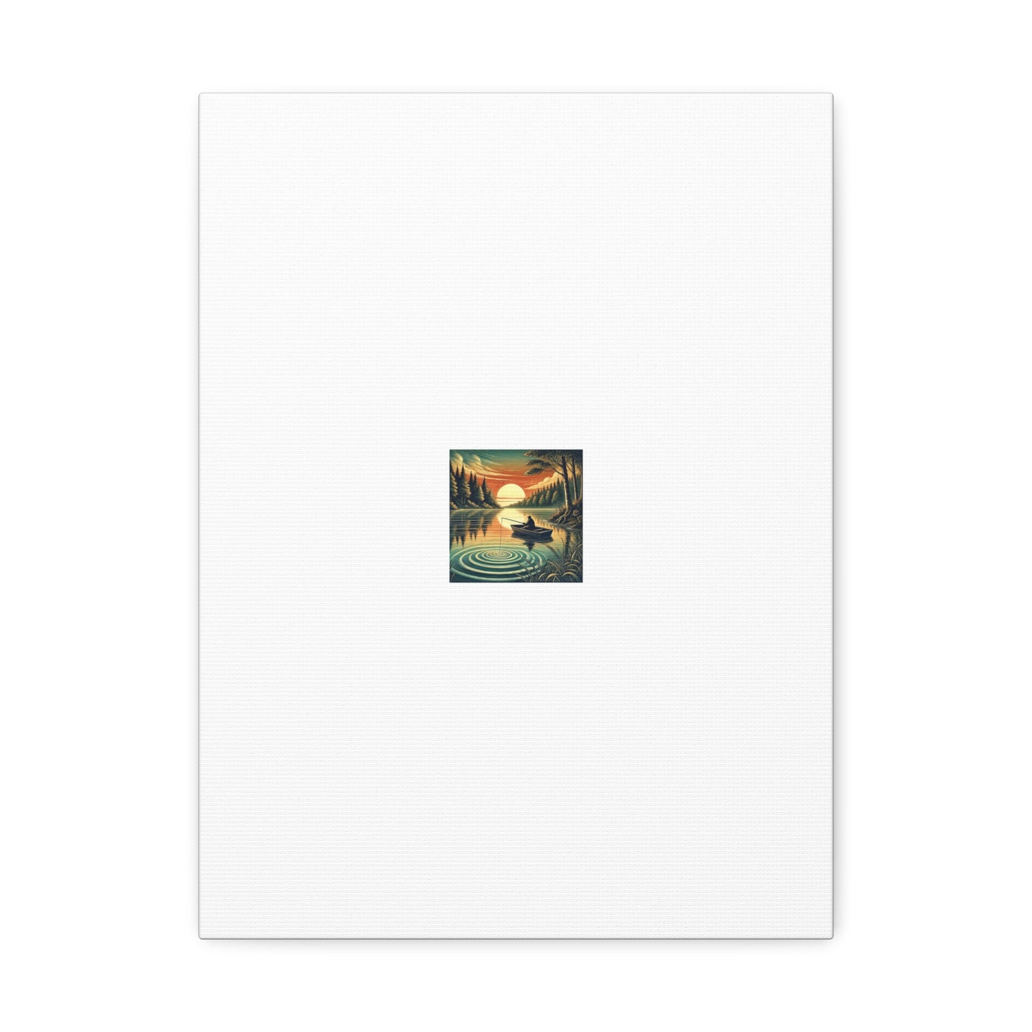 Sunset Lake Fishing Retreat Canvas Lake House Fishing Wall Art Gift