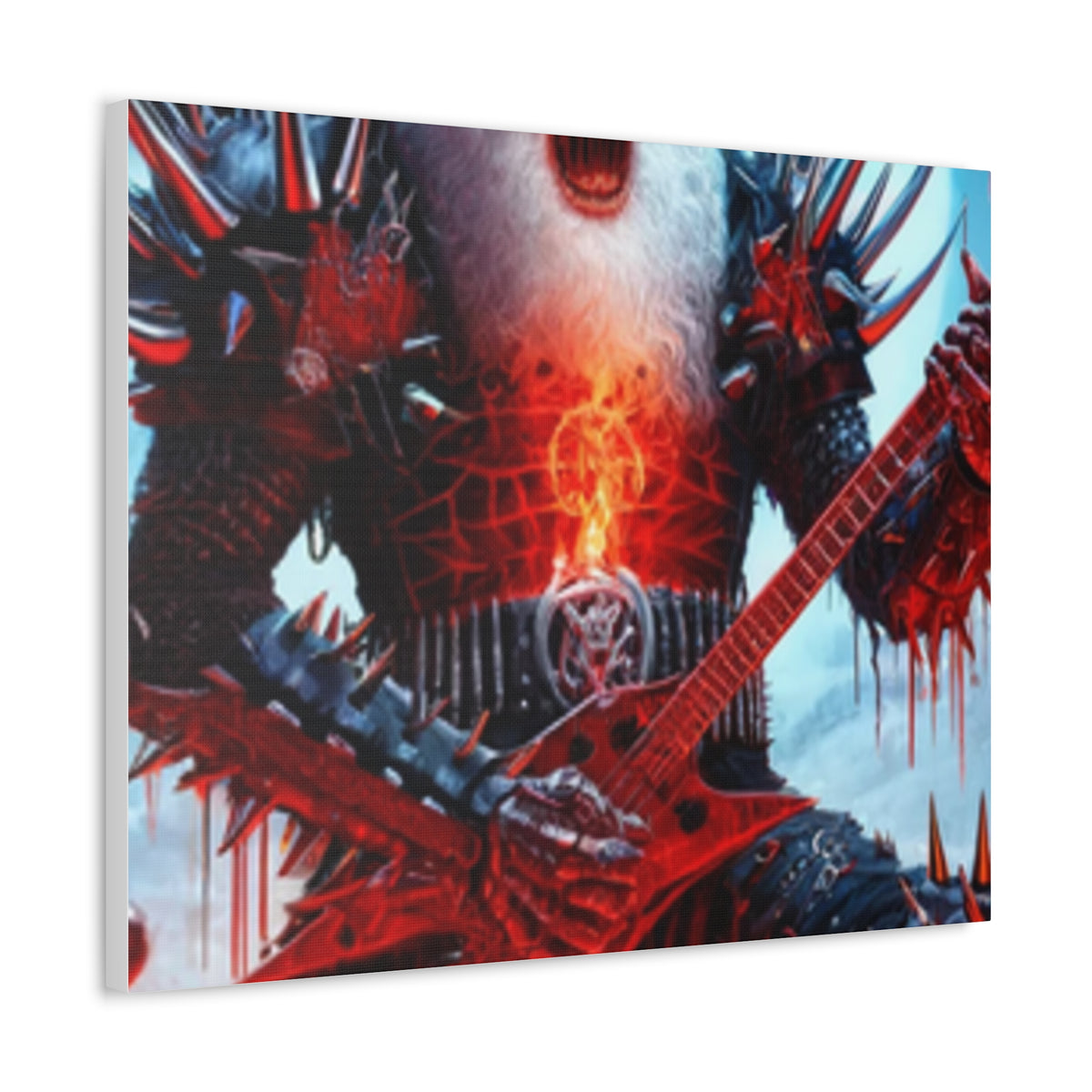 Heavy Metal Santa Holiday Concert Dark Holiday Canvas Art