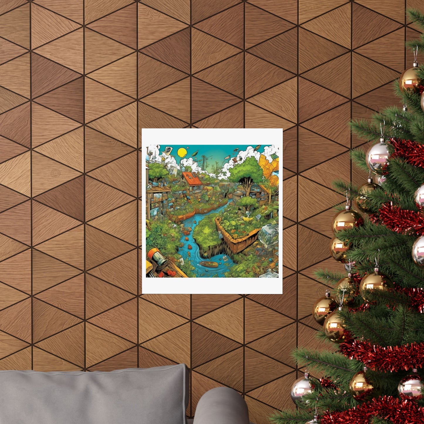 Whimsical Garden Stream Nature Gift Art Poster