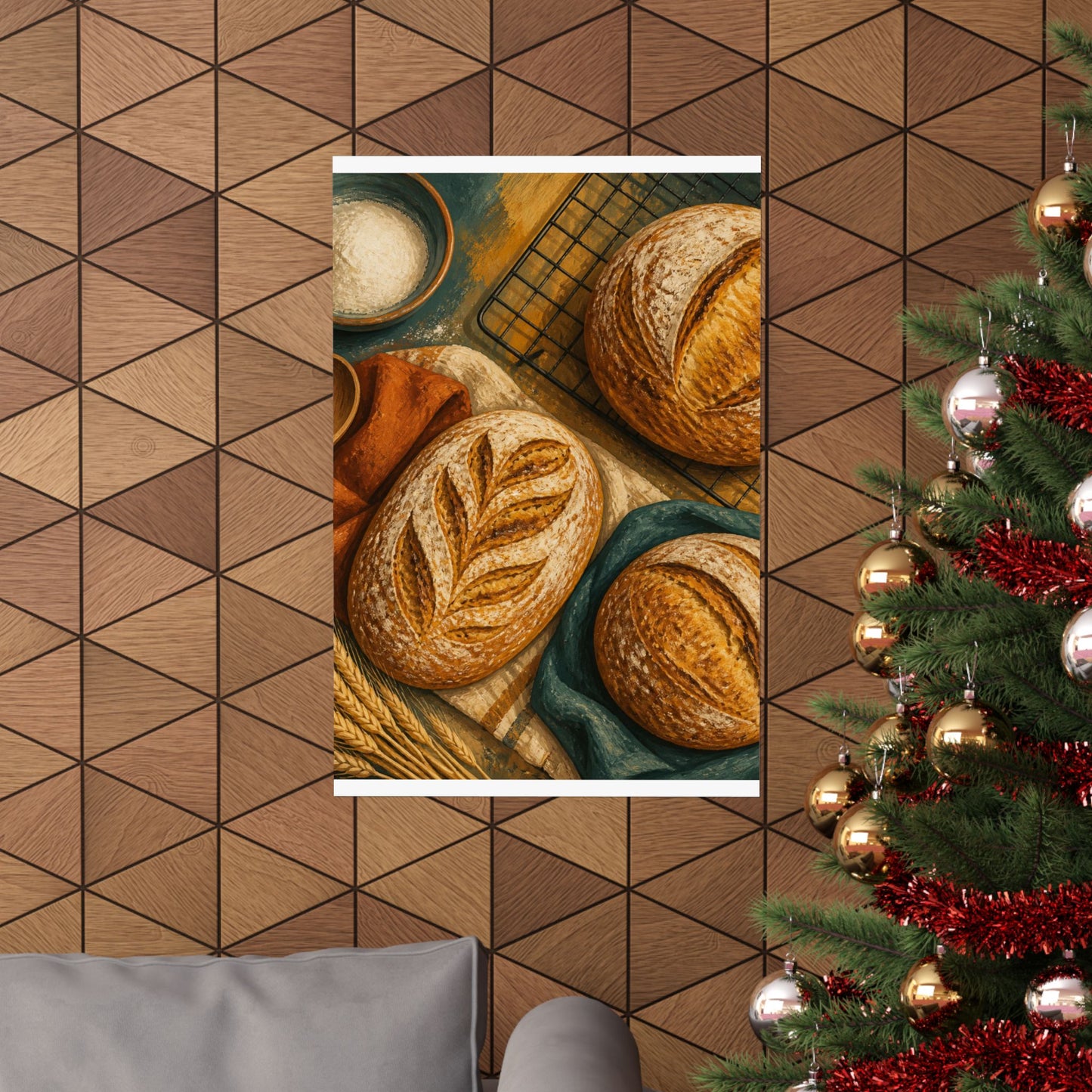 Artisan Bread Baking Still Life Poster