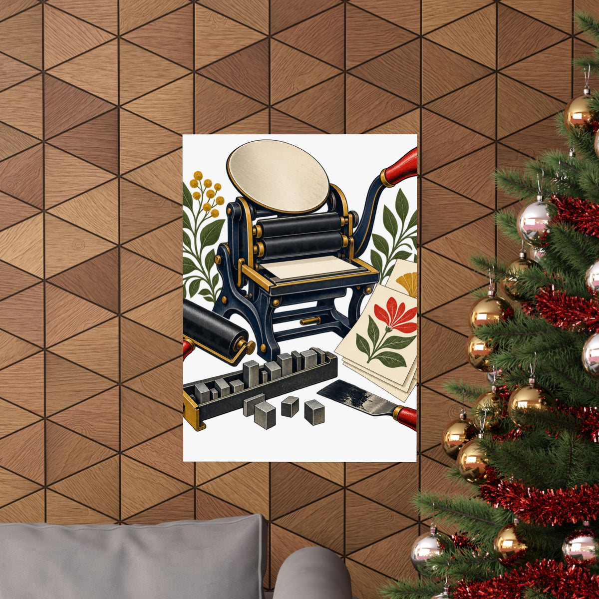 Botanical Letterpress Printshop Poster