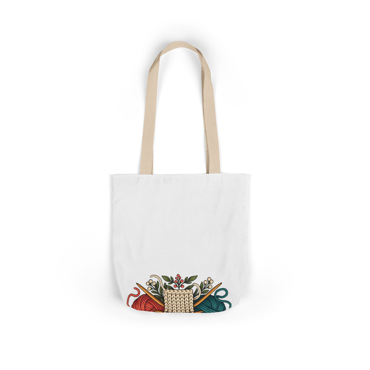 Retro Yarn and Knitting Botanical Art Tote Bag