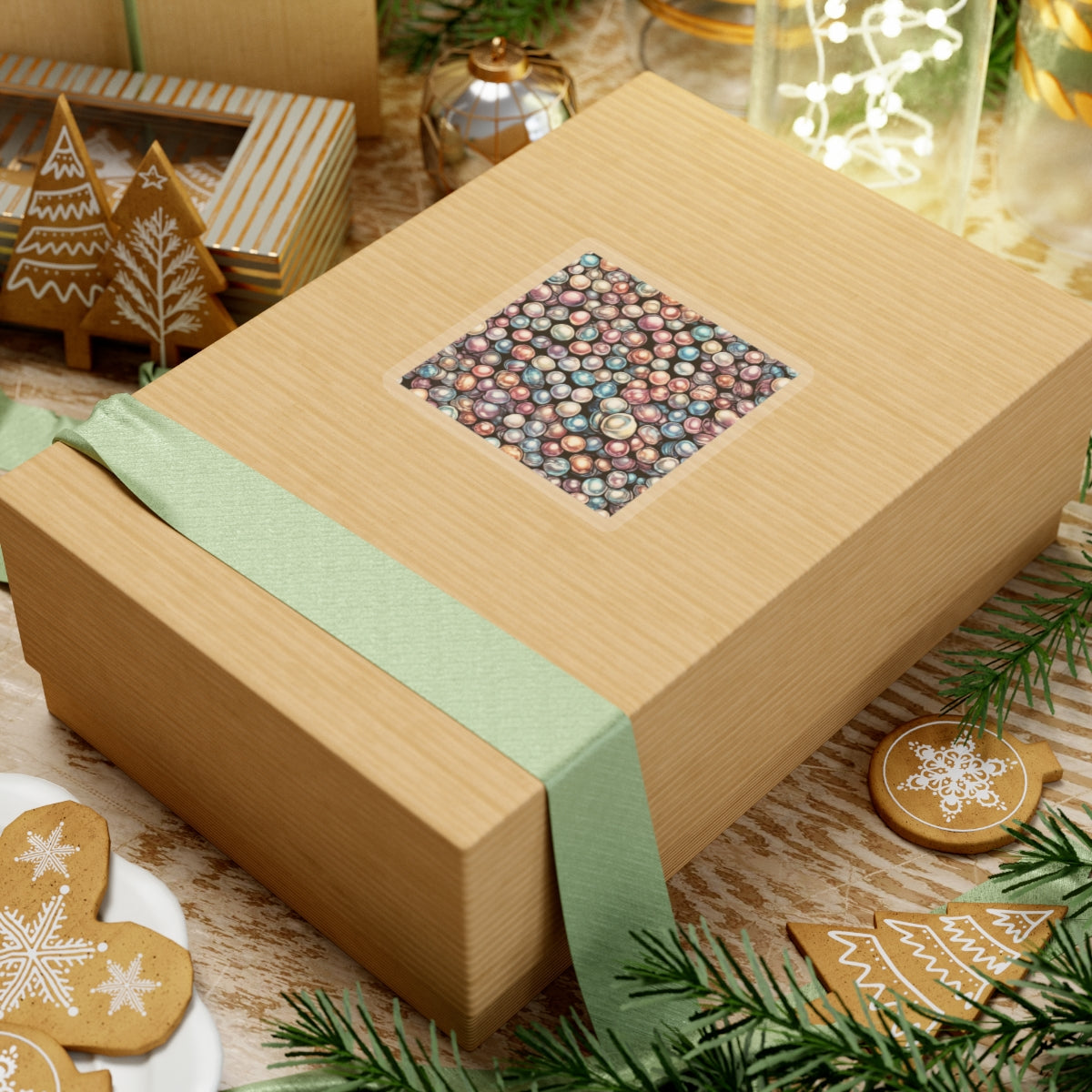 Pearl Bubble Pattern Abstract Gift Art Sticker