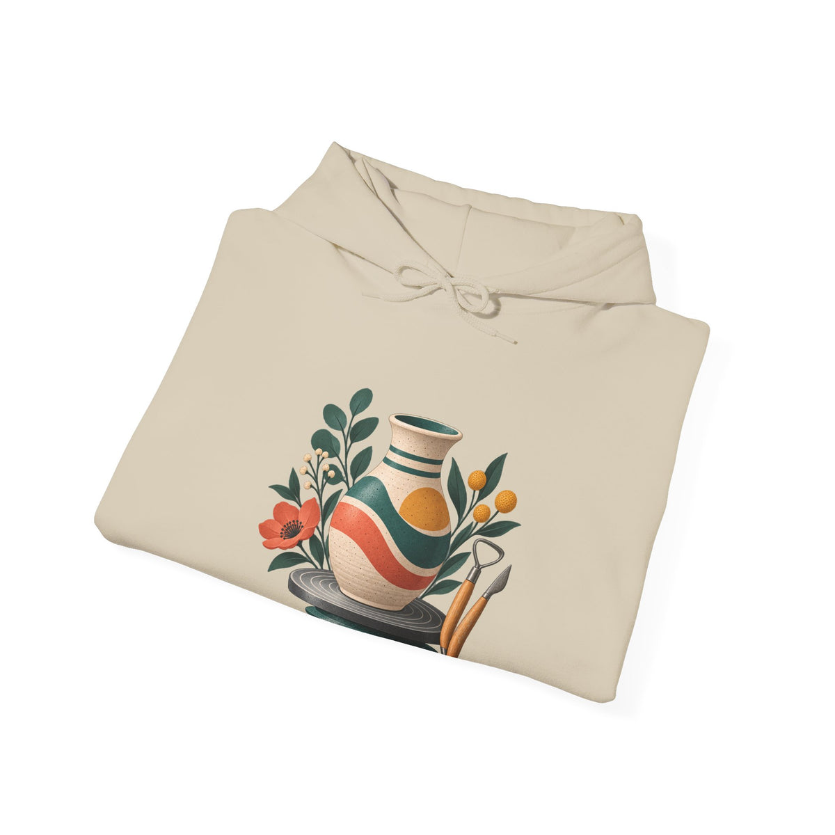 Midcentury Pottery Botanical Art Hoodie