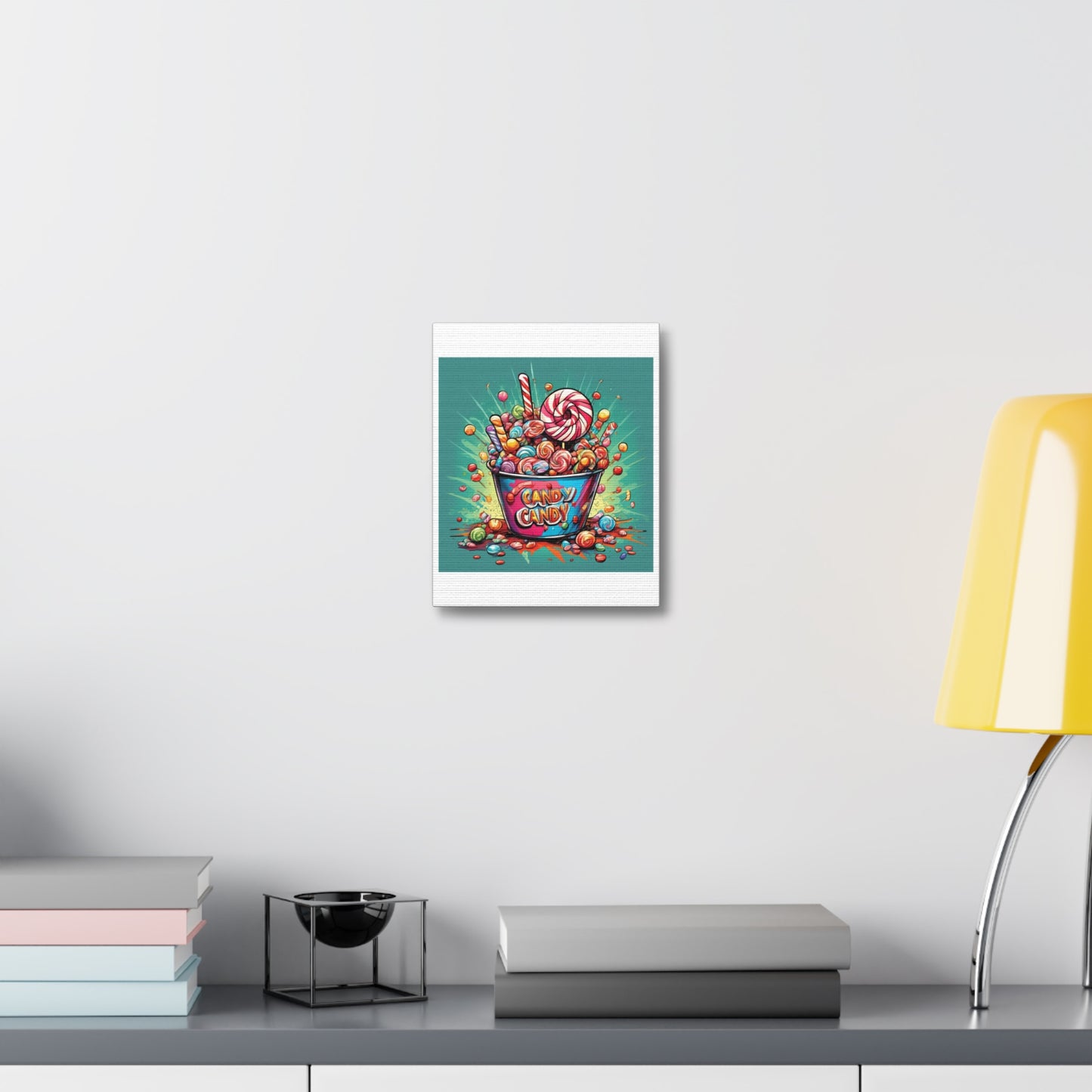 Holiday Candy Bucket Sweets Gift Art Canvas