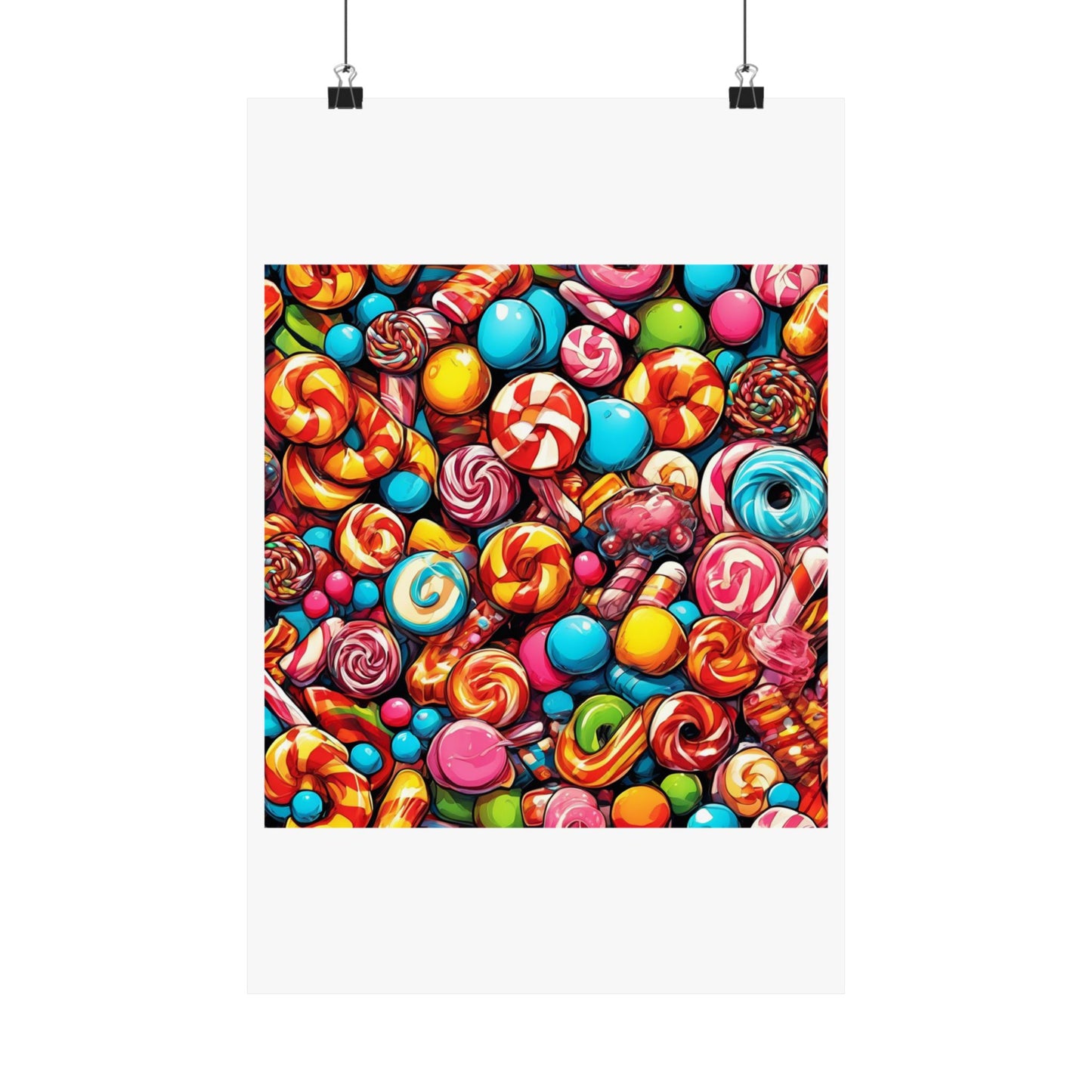 Colorful Candy and Lollipop Pattern Poster