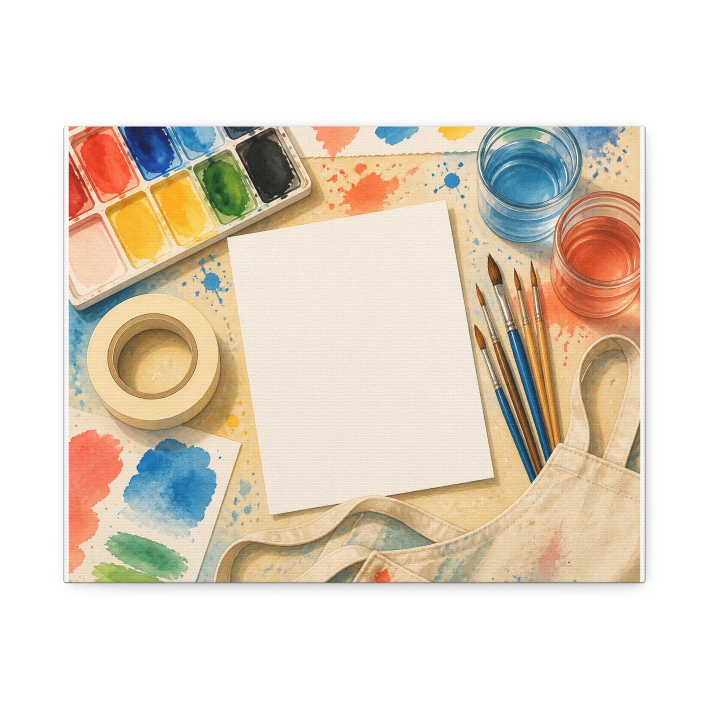Bright Watercolor Painting Hobby Art Canvas Art