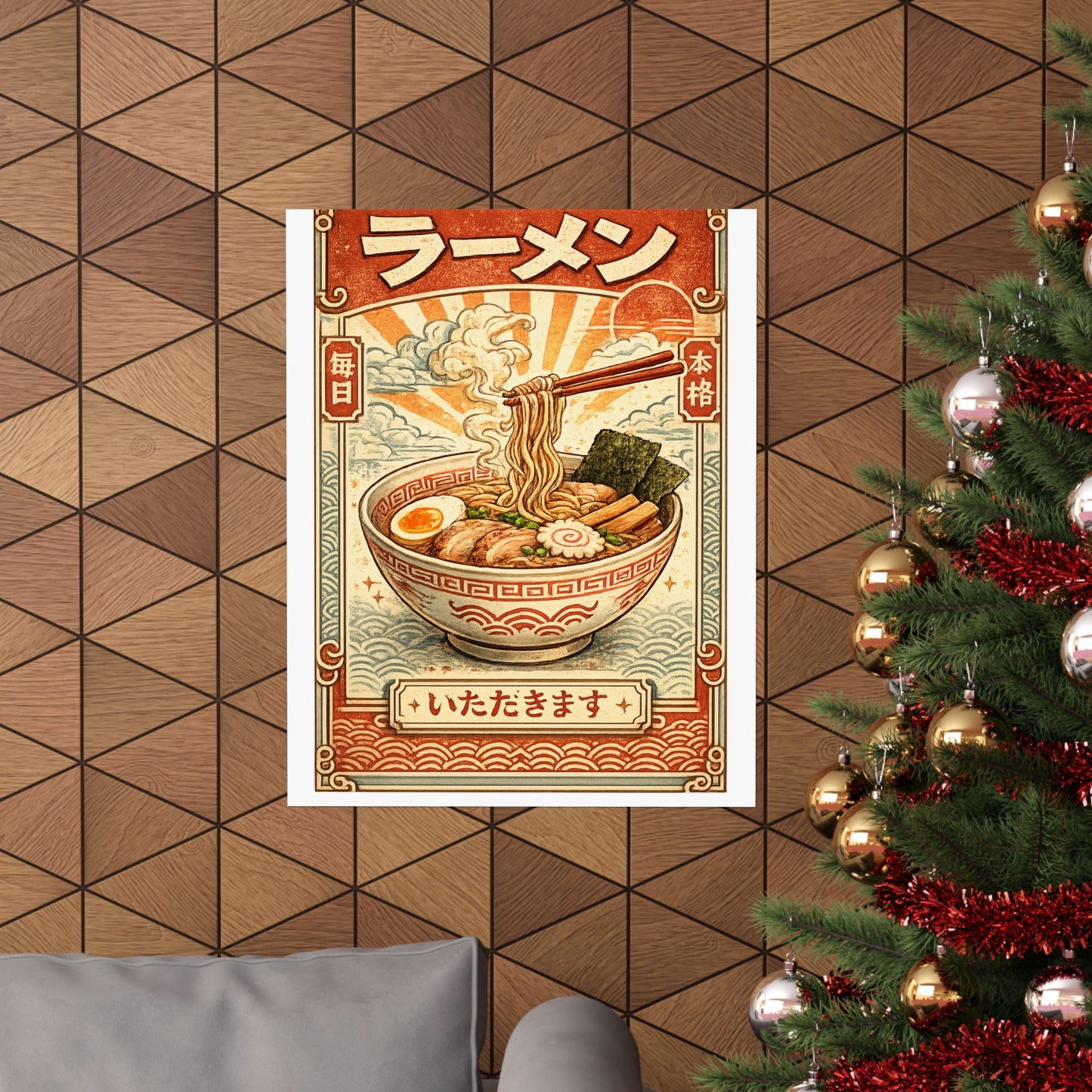 Vintage Ramen Bowl Japanese Food Art Poster