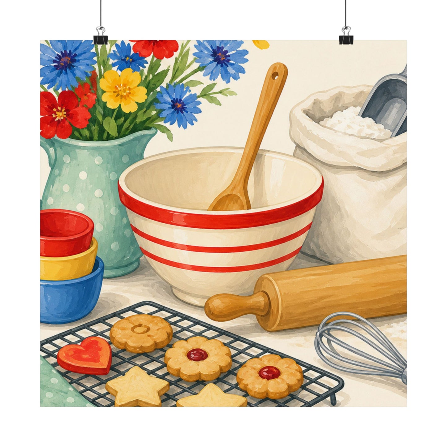 Cheerful Home Baking Hobby Poster