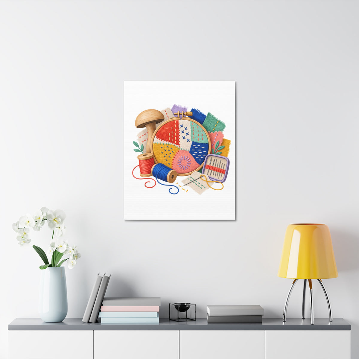 Colorful Visible Mending Workshop Canvas