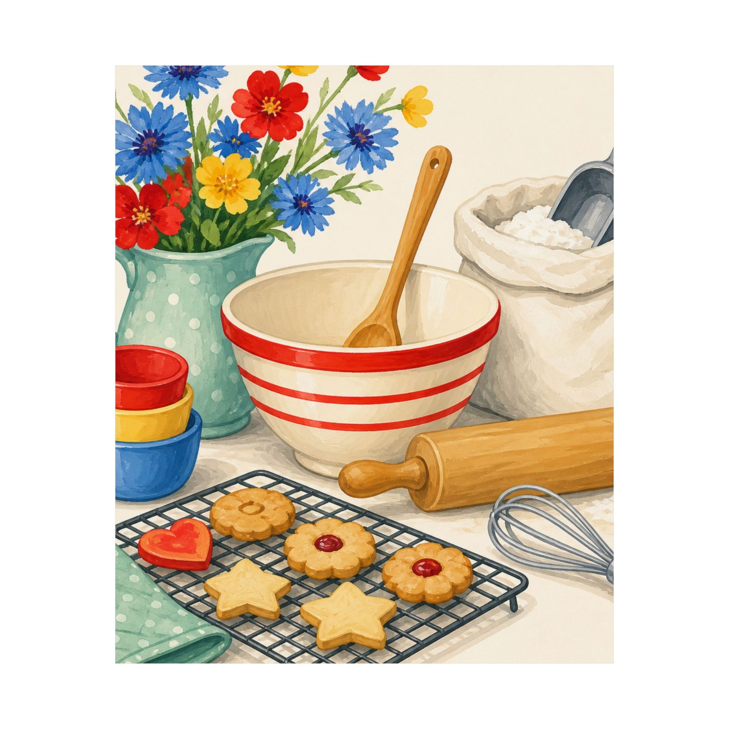 Cheerful Home Baking Hobby Poster