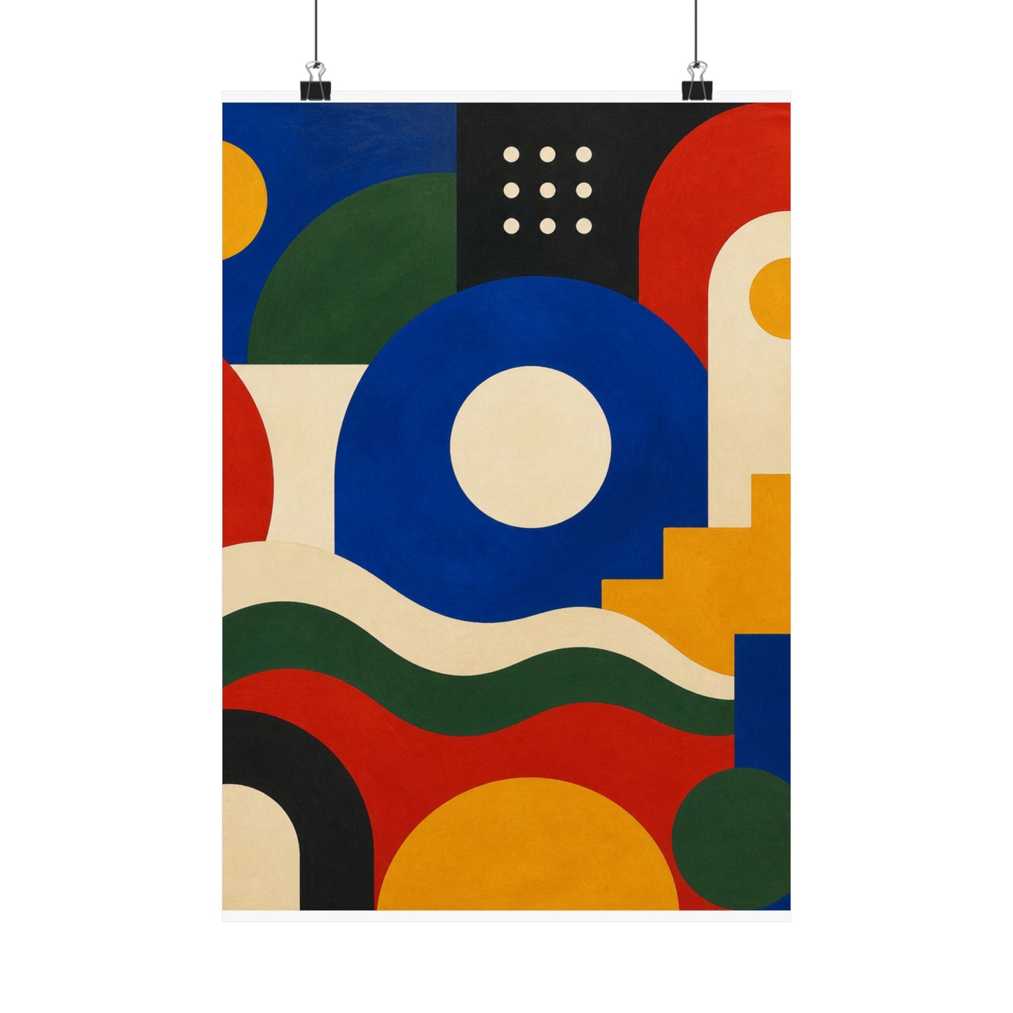 Bold Geometric Balance Abstract Art Poster