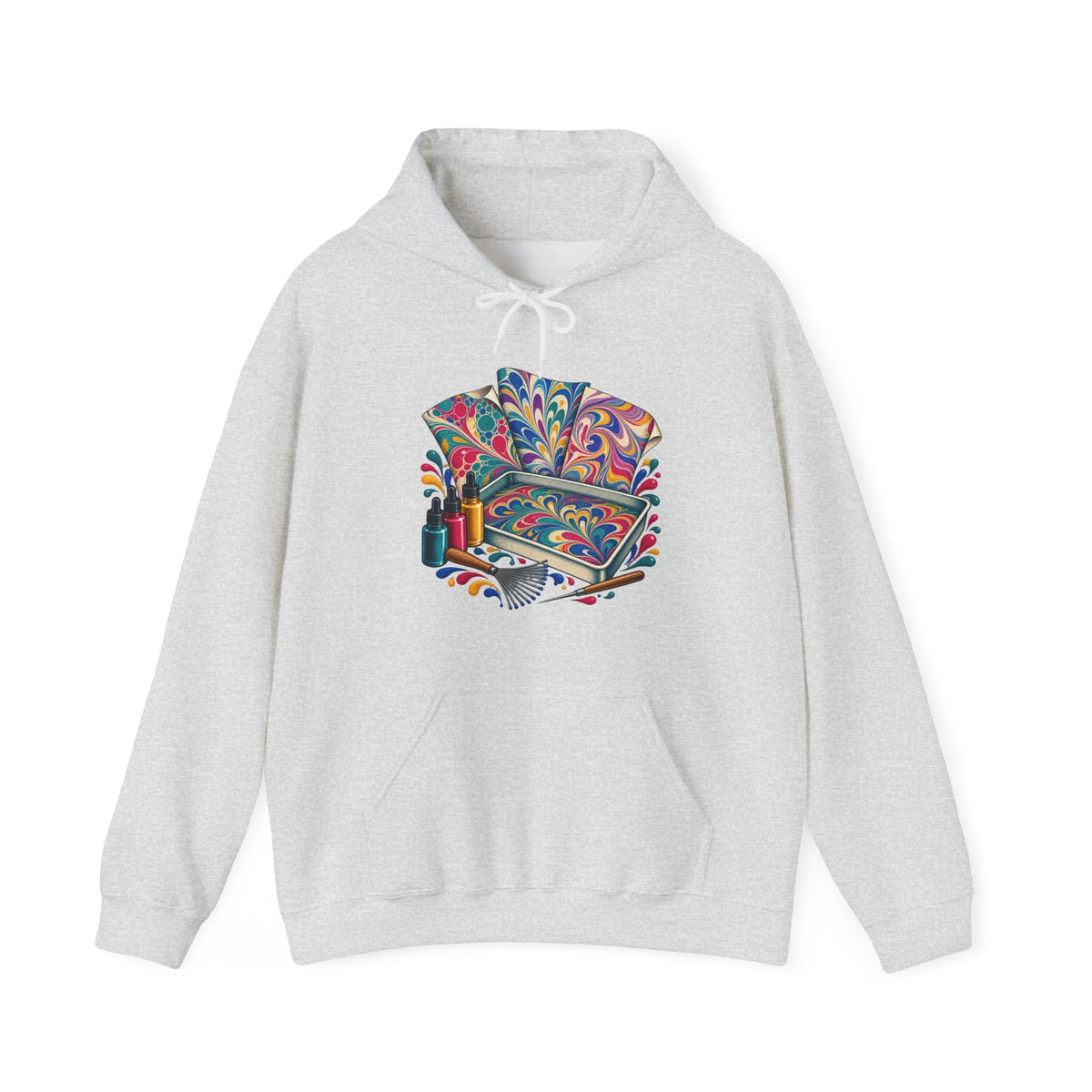 Colorful Paper Marbling Workshop Hoodie