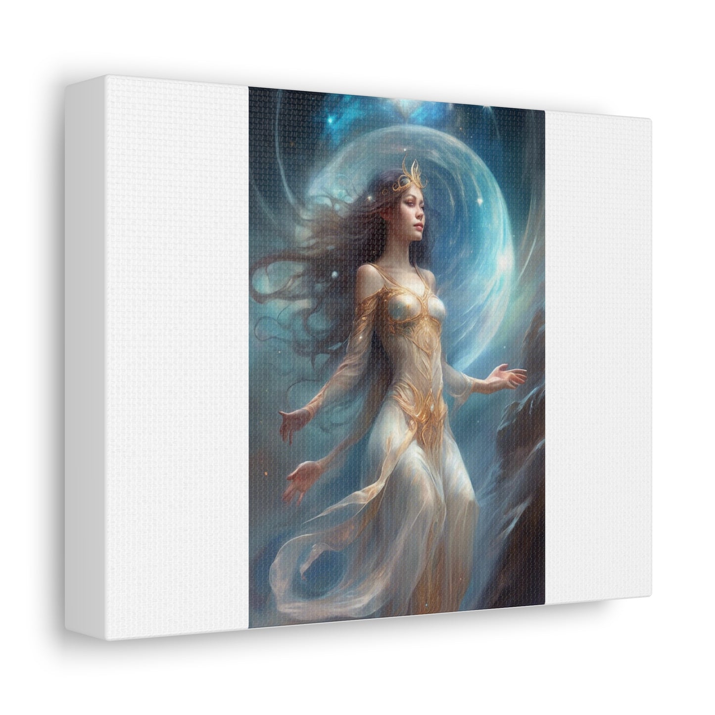 Lunar Celestial Queen Fantasy Portrait Canvas