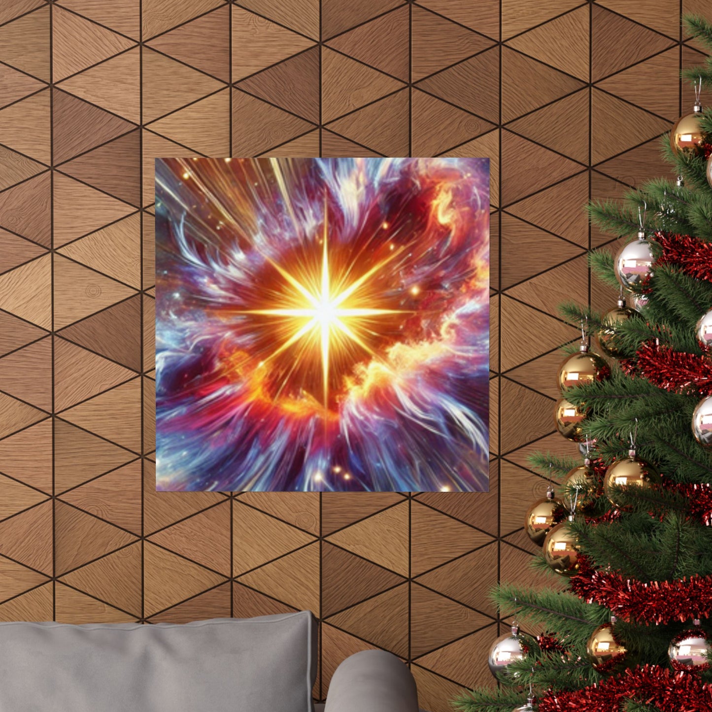 Cosmic Starburst Energy Abstract Space Poster Wall Art Decor