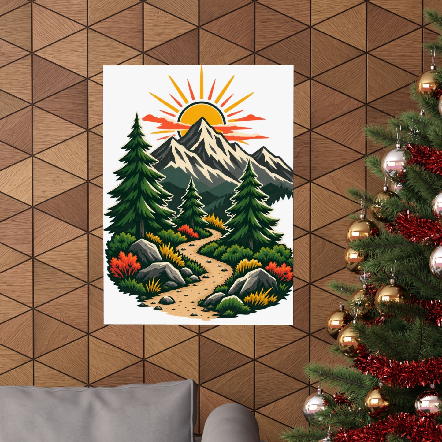 Sunrise Mountain Trail Outdoor Adventure Poster