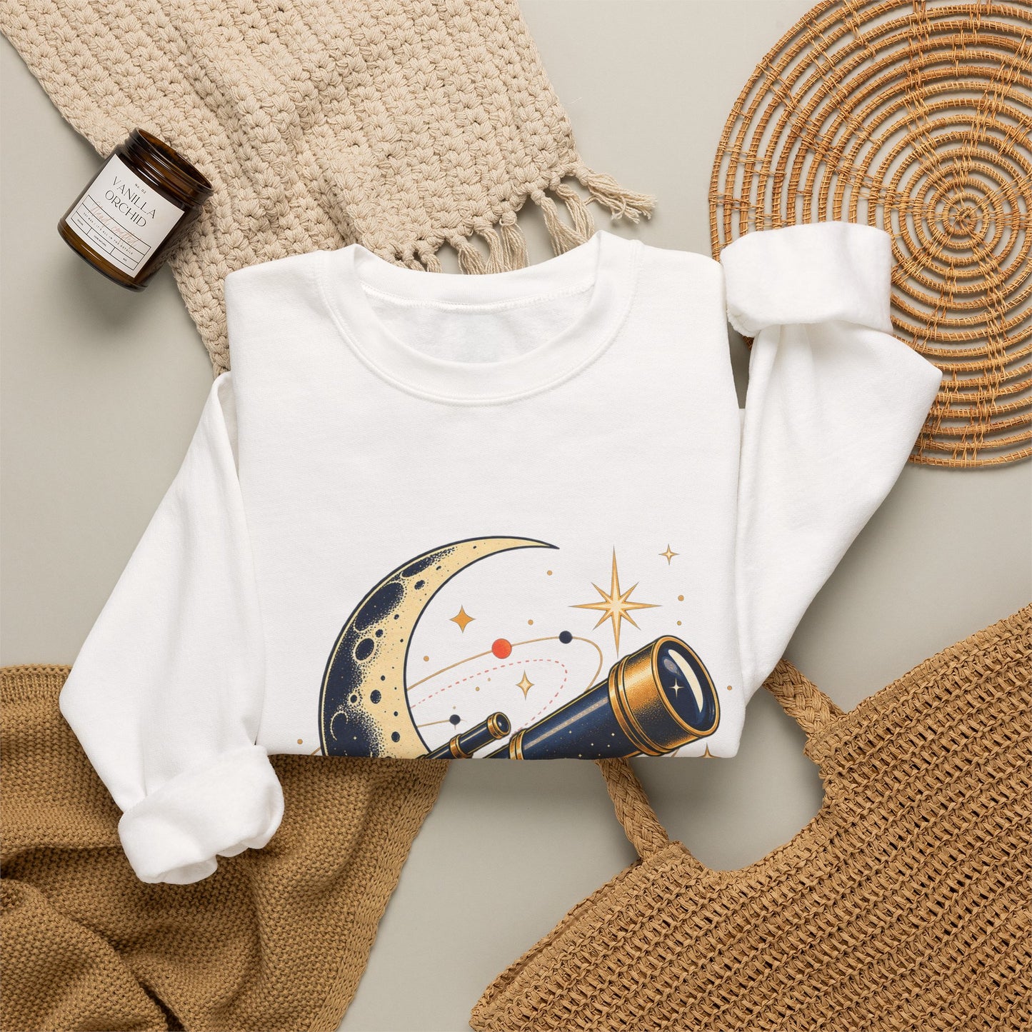Vintage Telescope Celestial Astronomy Sweatshirt