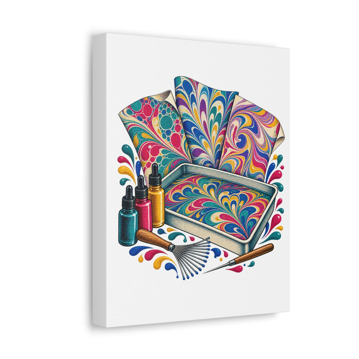 Colorful Paper Marbling Workshop Canvas